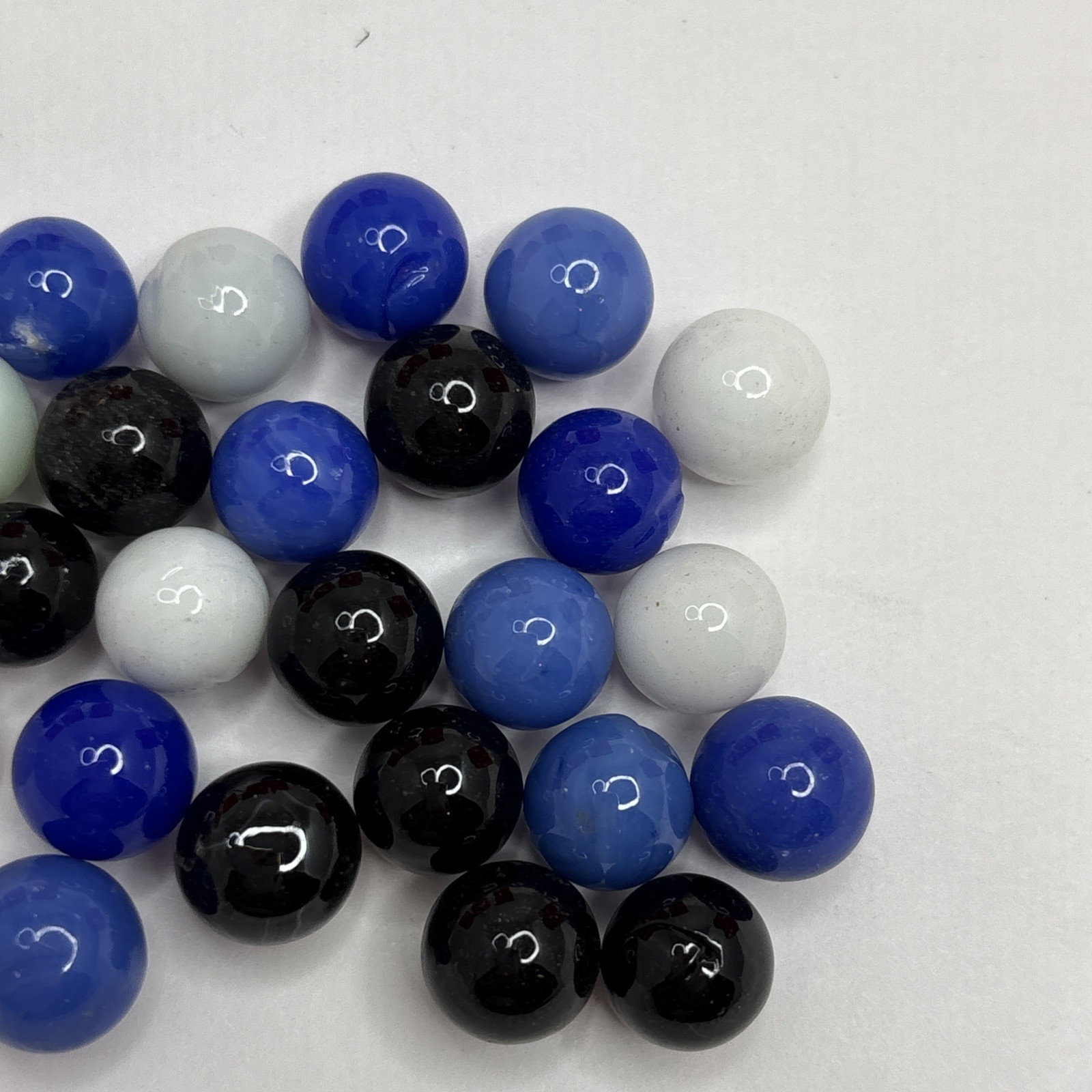 Vintage Bright Color Glass Marbles Lot of 25 Peewee Size O