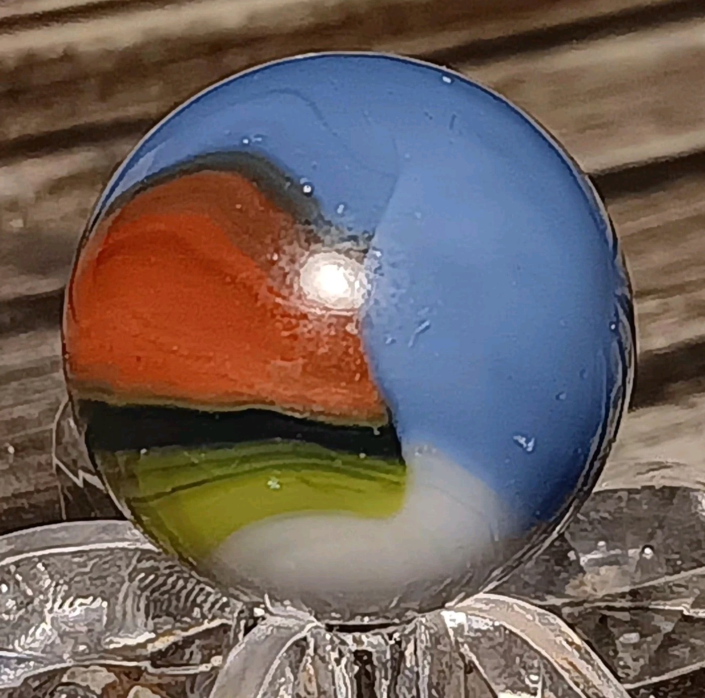 Peltier Glass Rainbo Marble. .58″ Mint. Kokomo Vibes. Insane Color Combo