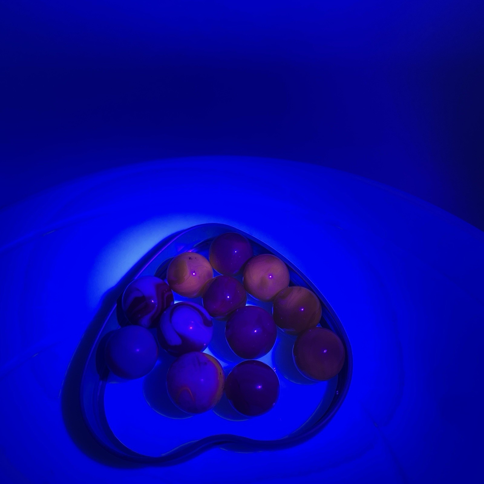 Vtg Akro Agate Uranium Slag Glass Marbles 1/2″ to 3/4″ Yellow Red Blue Lot Of 12