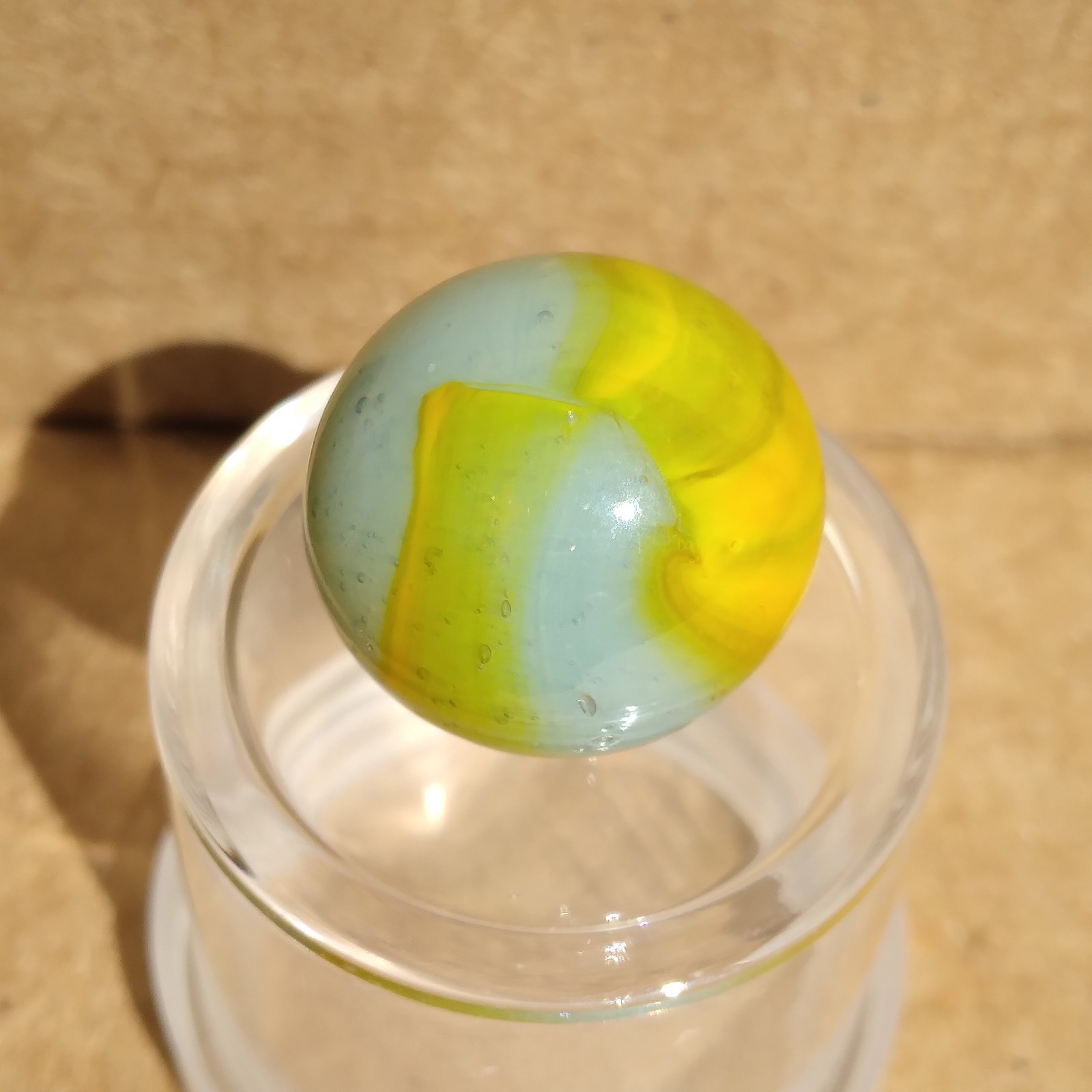 .62″ Vintage Ribbon Marble- Seedy Blue Yellow- Kokomo Peltier
