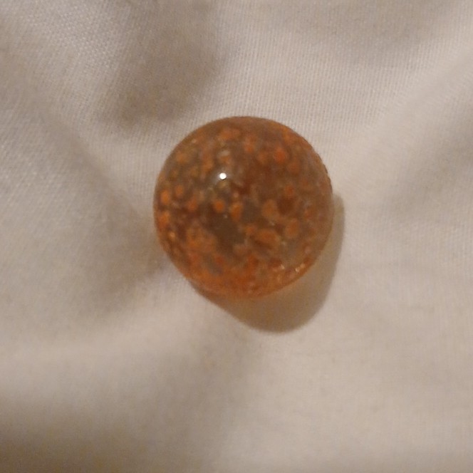 Machine Made Glass Marble Orange Speckled Toy for Ages 8-11 12-16 17 Years & Up