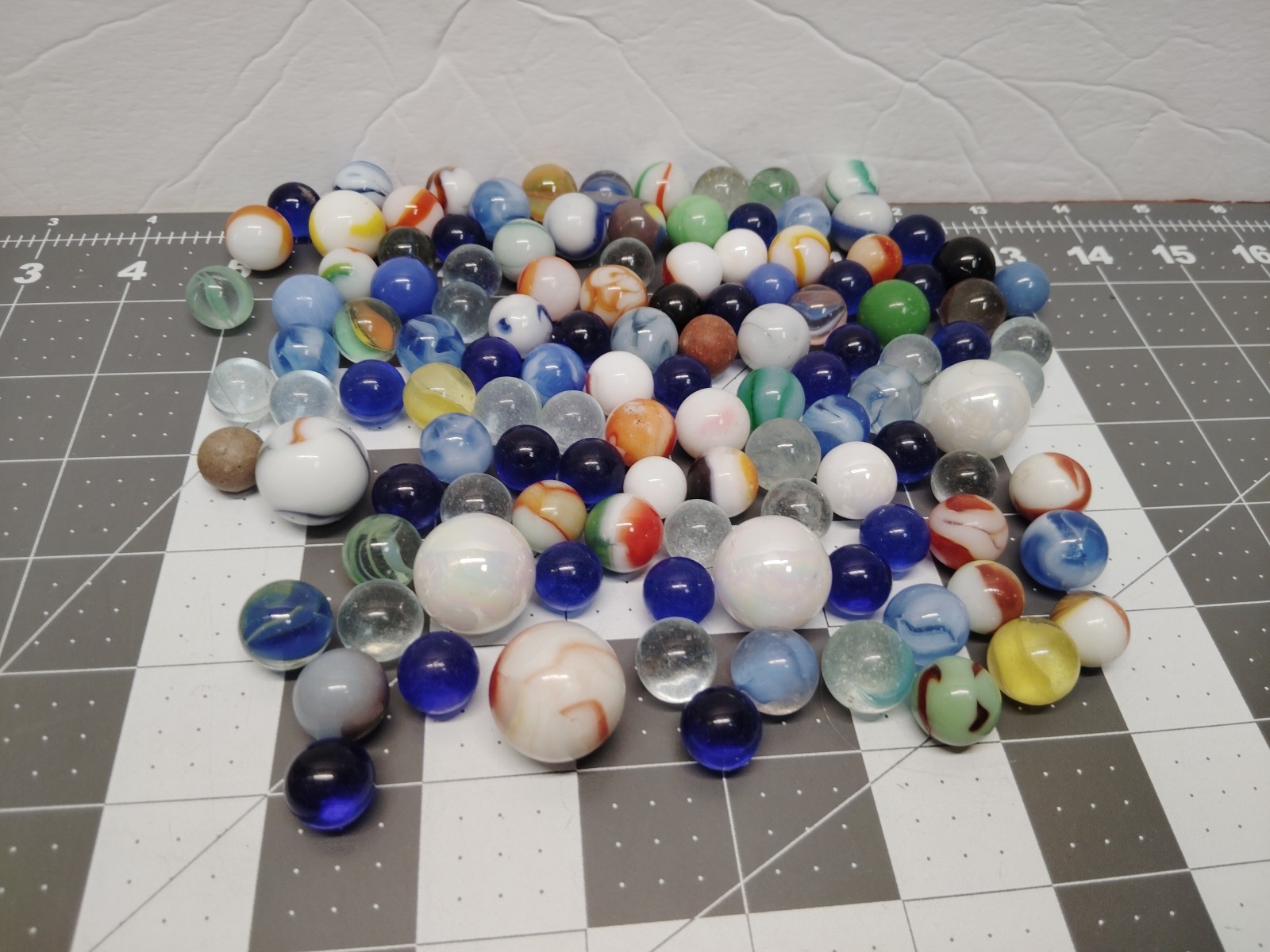 120 Lot~Vintage Marbles Attic Found Marbles In Glass Jar