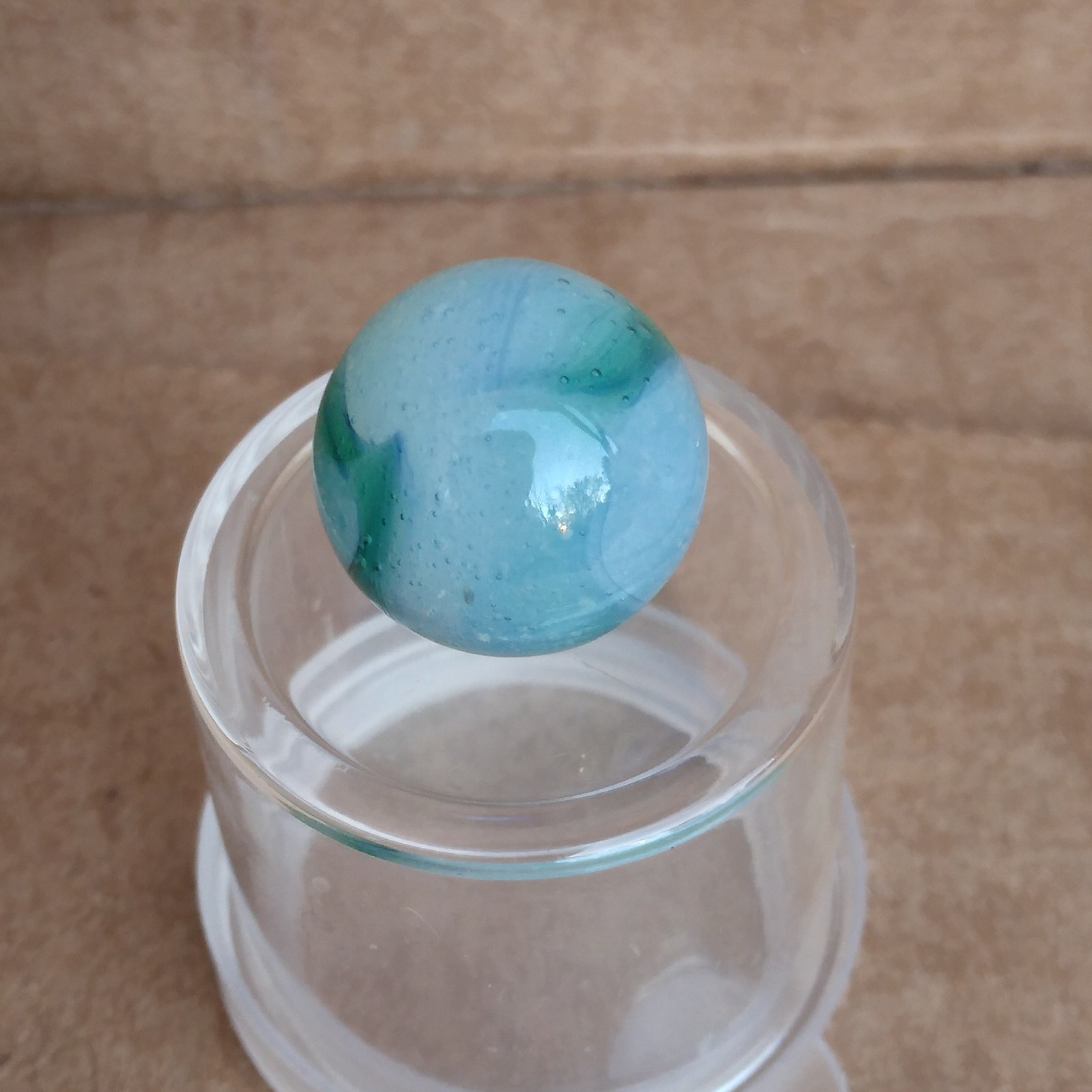.57″ Vintage Rainbo Marble- Seedy Blue Green- Kokomo Peltier