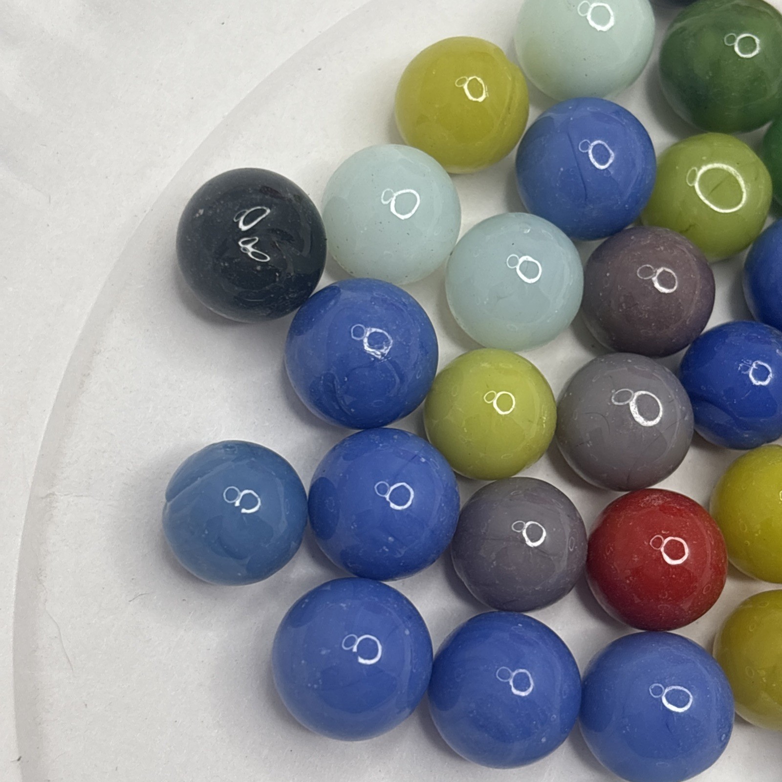 Vintage Bright Color Glass Marbles Lot of 50 Peewee Size OO Some Imperfections