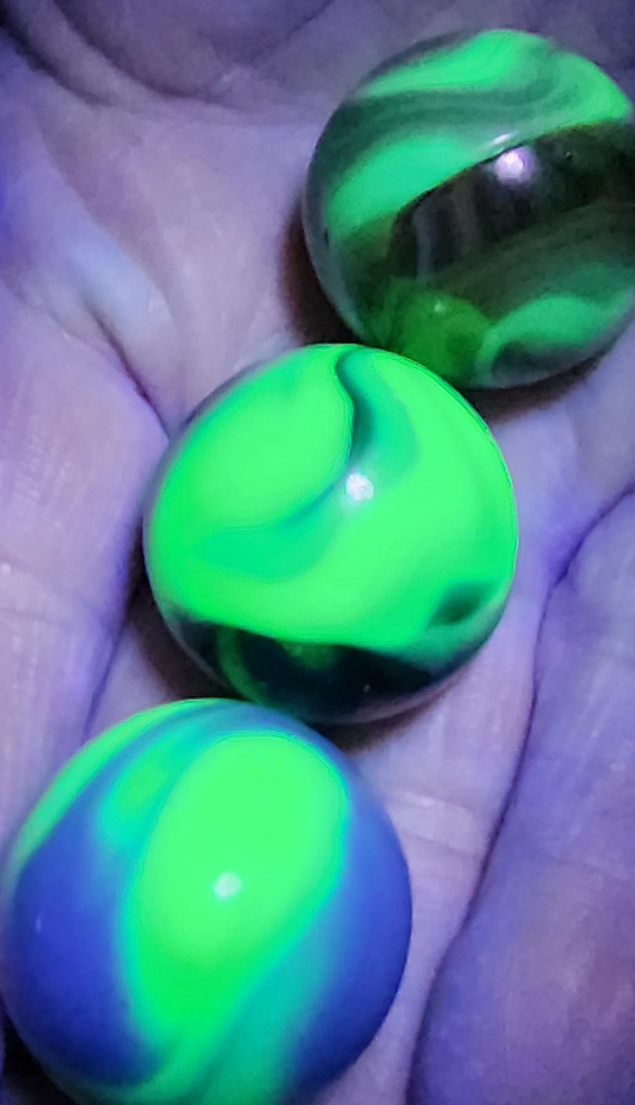 Three Large Vintage Christensen Uranium Marbles