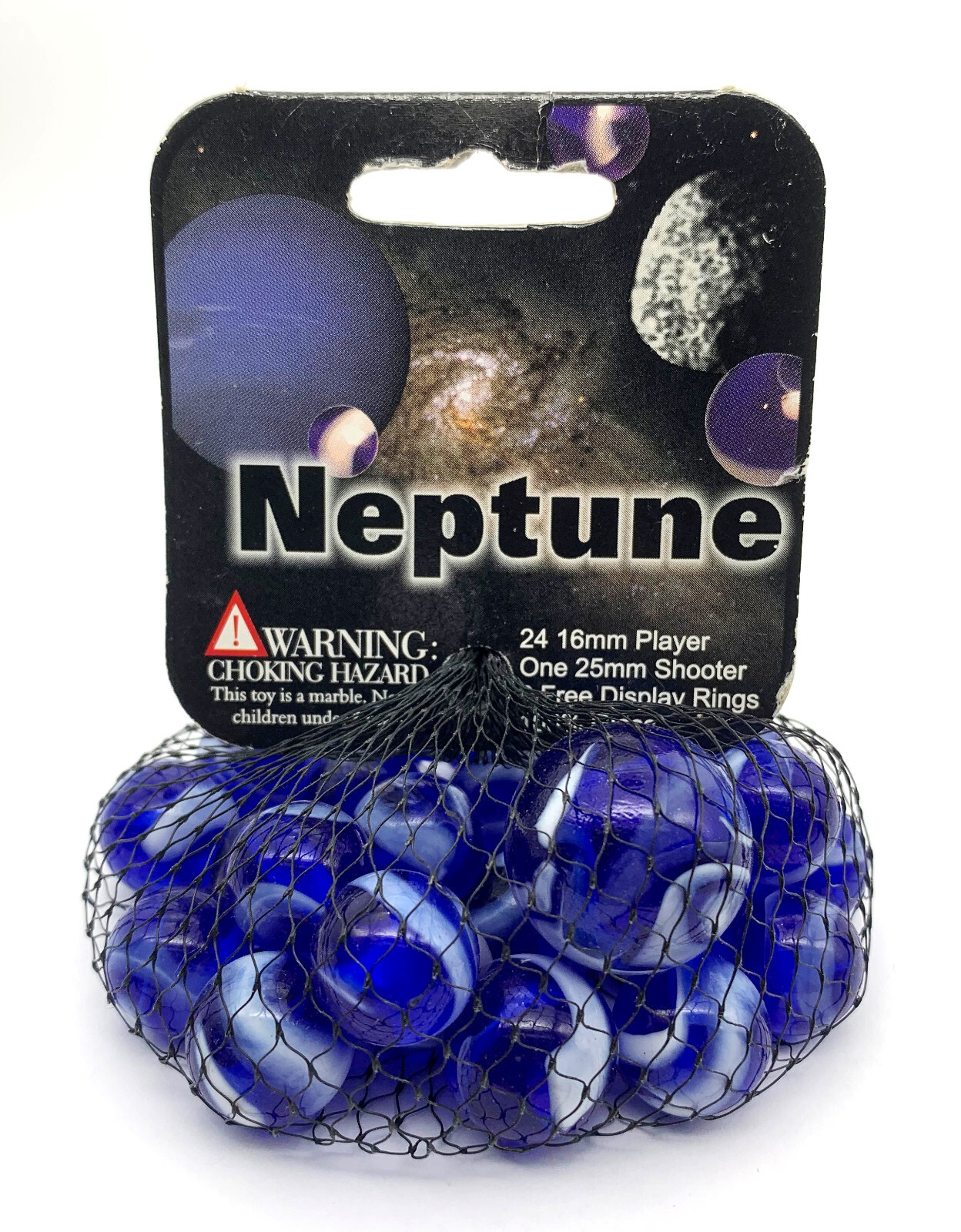 Net Bag 25 Neptune Glass Mega Marbles Translucent Blue Vacor 2004-2006