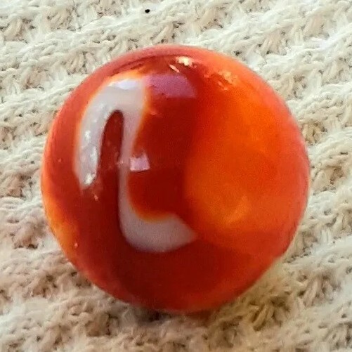 5/8″ Peltier NLR Ketchup & Mustard Marbles With Pulled Seems In Wet Mint…