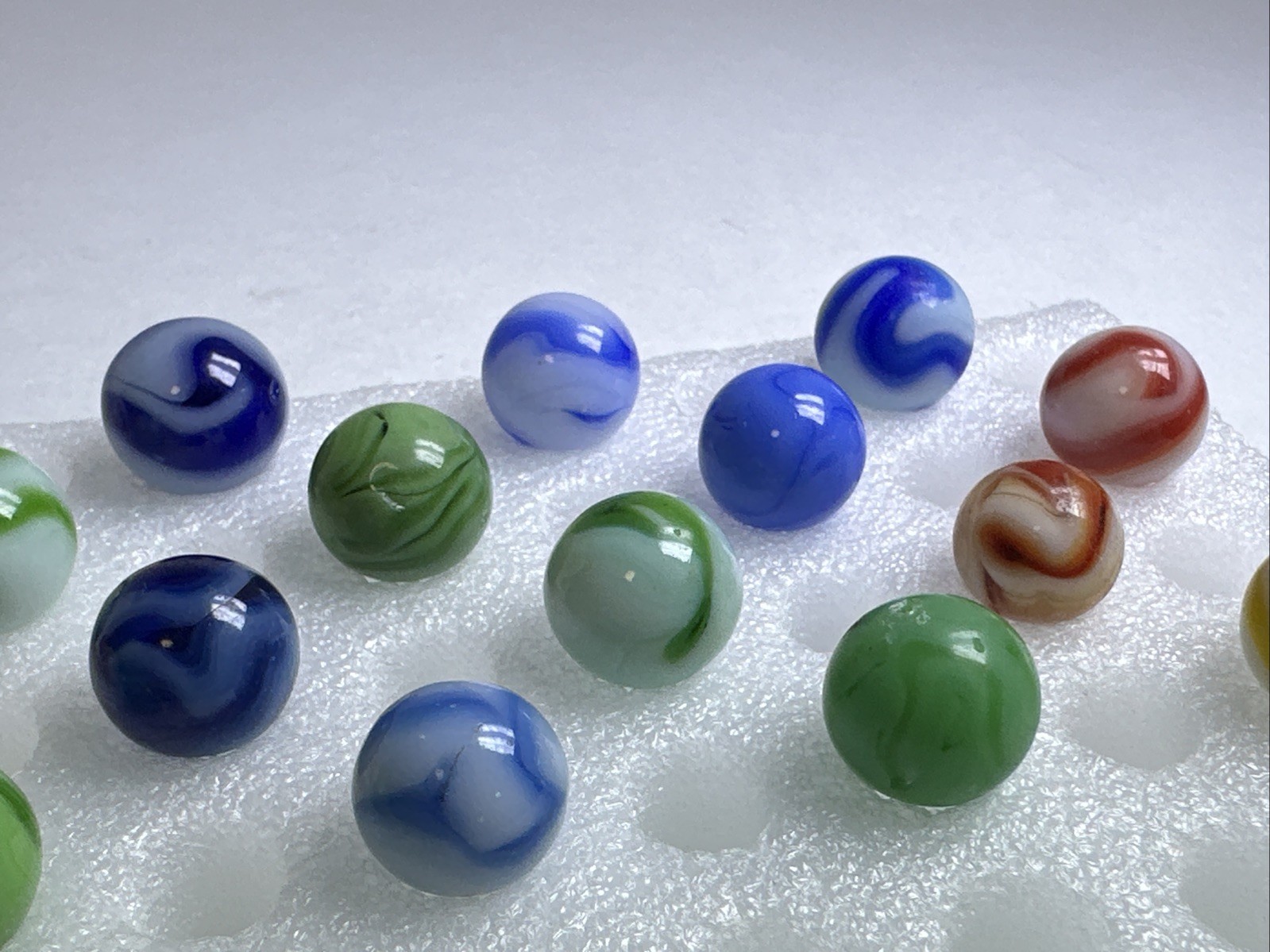 360 Lot Of 20 Vintage Alley Agate Swirl Marbles!