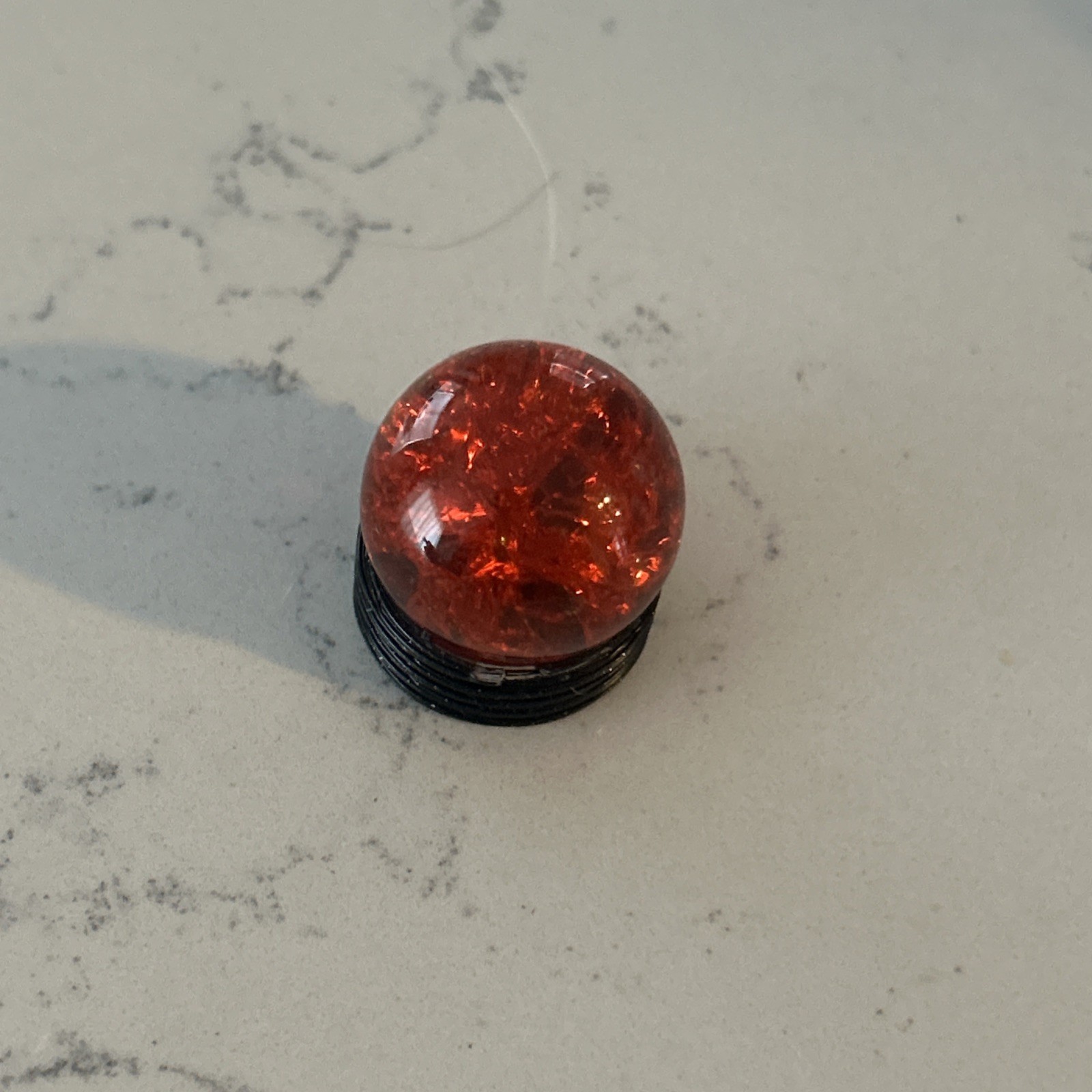⭐Vitro 🍊Orange Jeweled Crackle Glass Toy Marble Shooter Size 7/8″