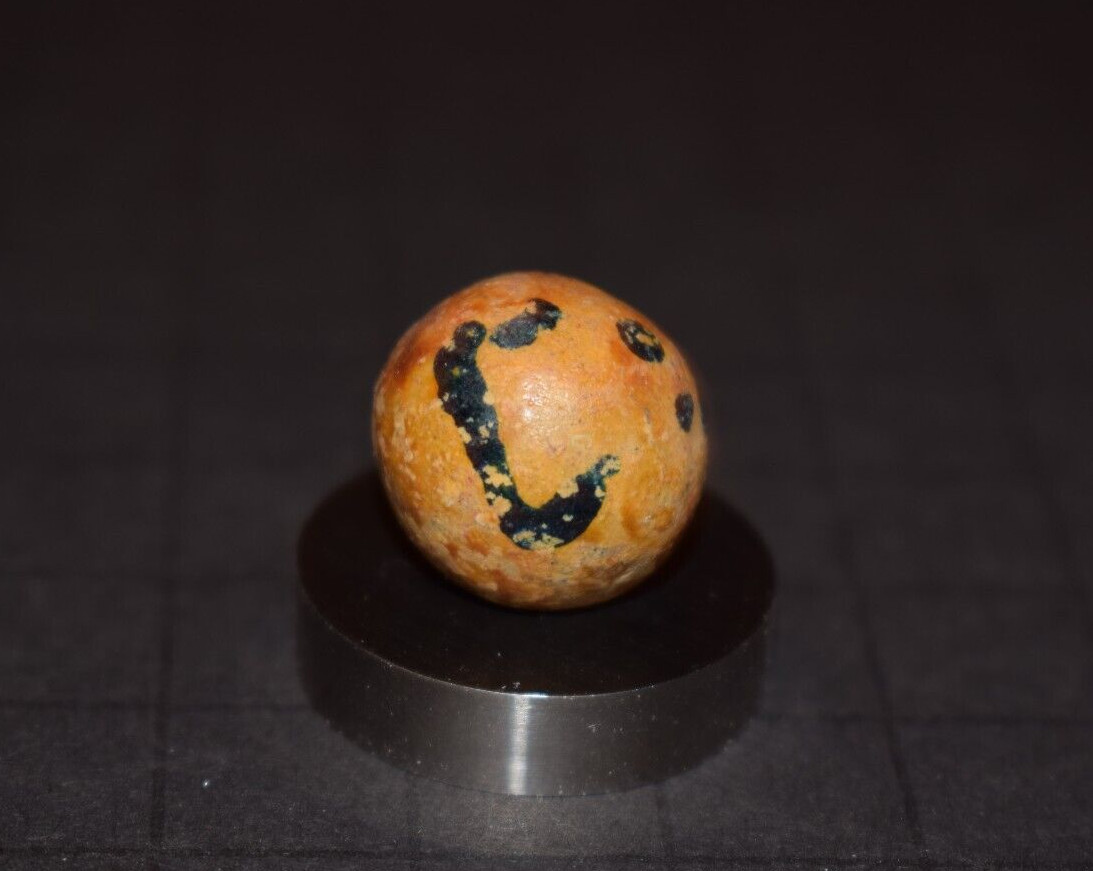 Antique Victorina Era 1800’s Dyed Hard Clay Toy Marble Size .703″