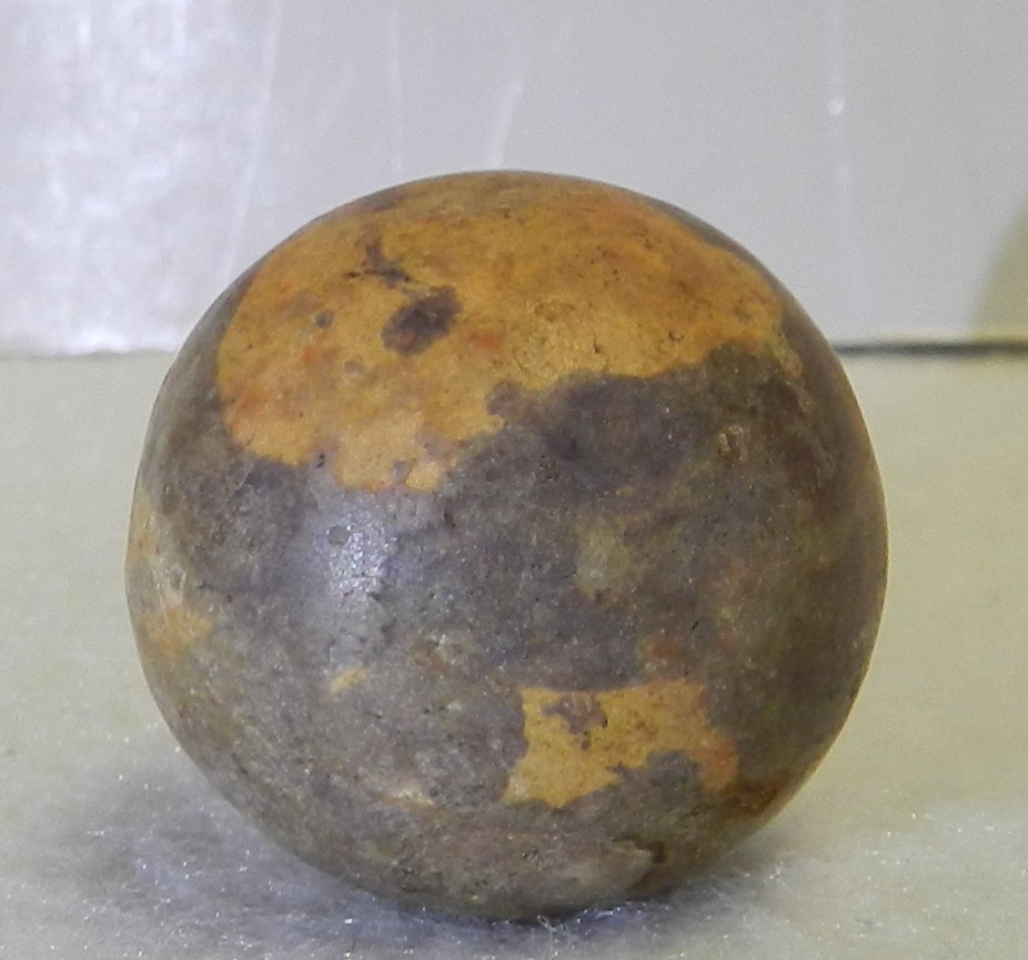 #19478m Vintage Handmade Dyed Pottery Marble .97 Inches