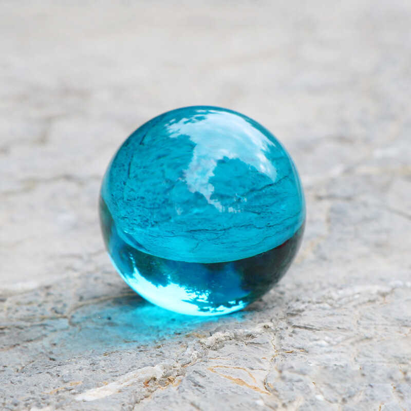 13.5-100mm Clear Blue Crystal Sphere Beads Glass Solid Balls Marbles Decoration
