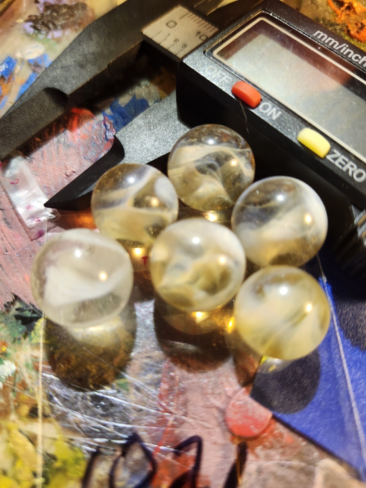 Vintage Small 6 Swerl Marbles