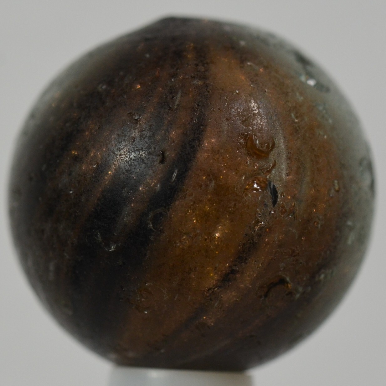 Handmade Black Onionskin Lutz Marble, 360 Lutz 3/4 in, Collectible Germany S1355