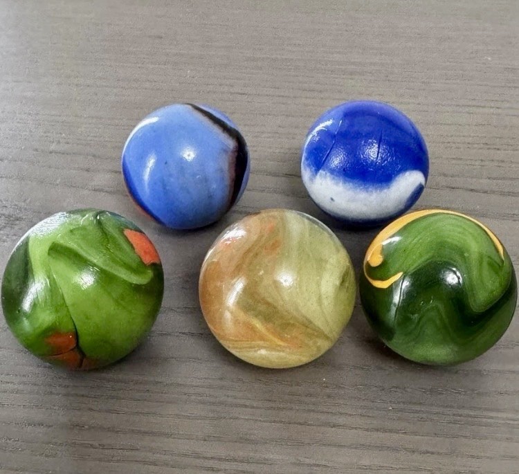 Vintage Marble Lot – 42mm Toebreaker Large Shooter – 5 Total Marbles