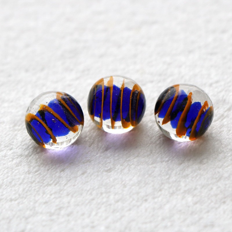 16mm Marbles Glass Beads Orange/Blue Traditional Vintage Classic Toy Games Decor
