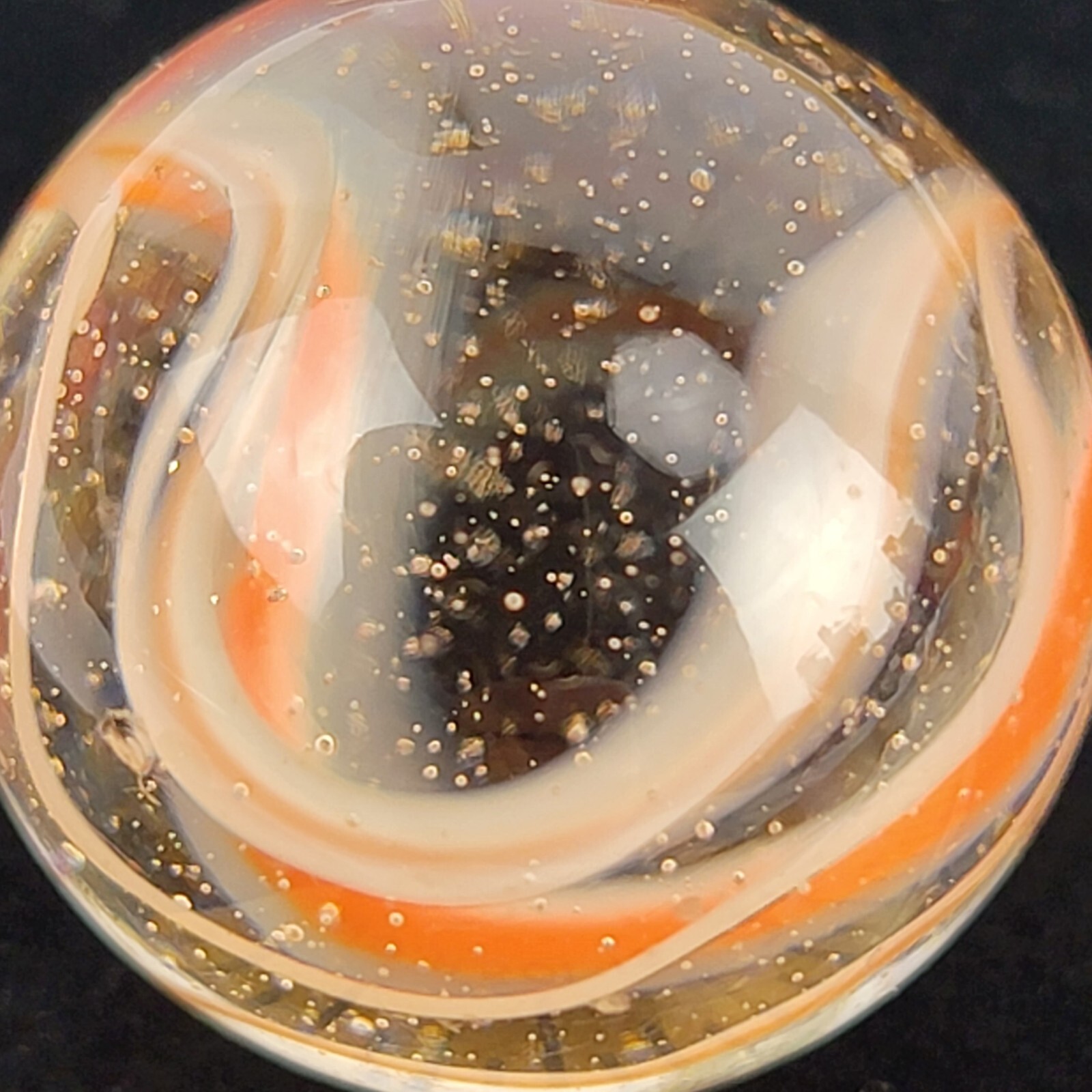 Vitro Agate Horseshoe Cats Eye Vintage Marble 6 Vane Caged Hybrid Shooter MINT!!