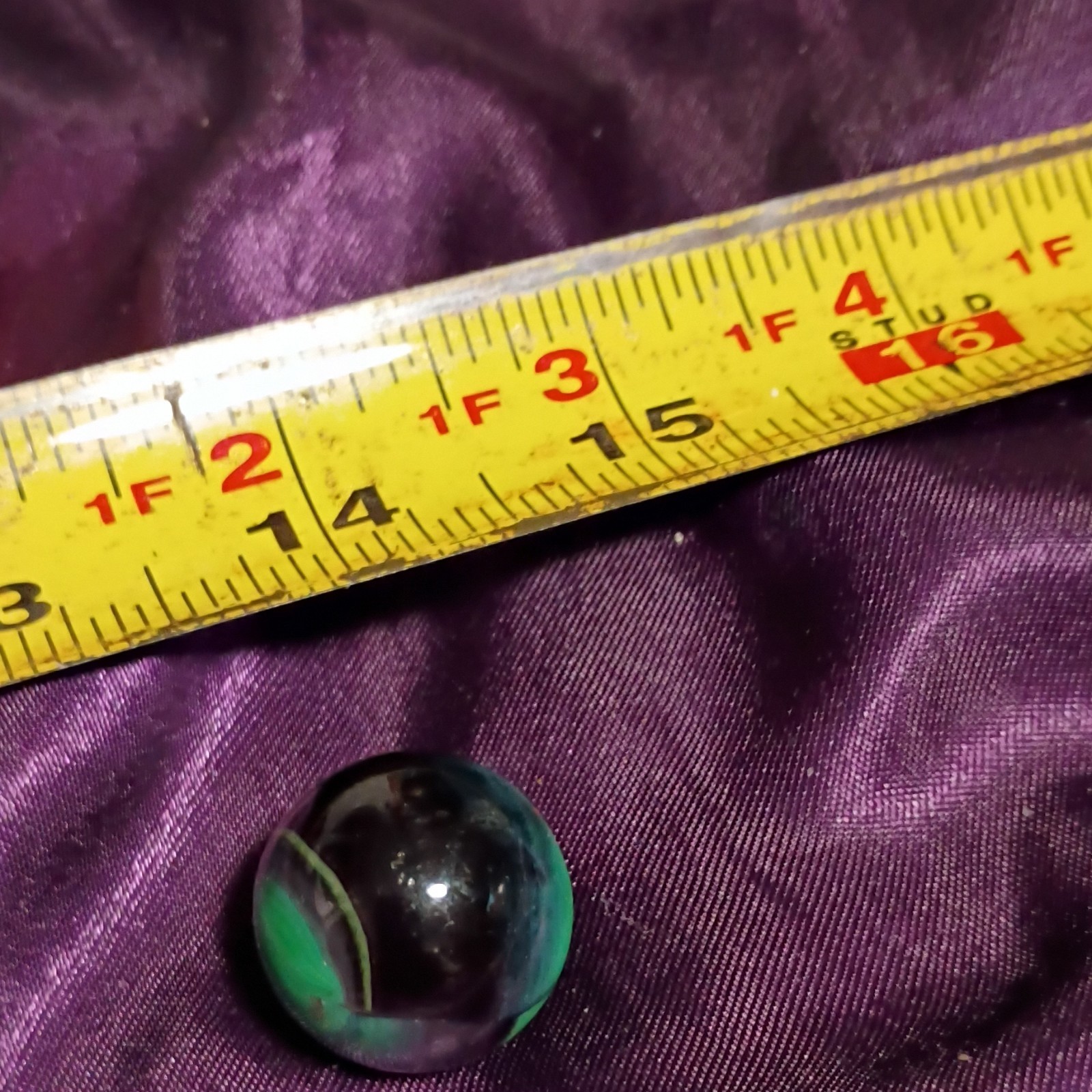 Green and Black Swirl Machine Made Toy Marble for Ages 12-16 and 17 Years & Up