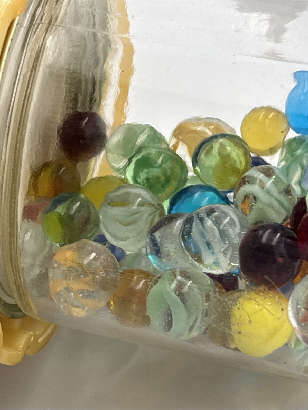 Custom Marble Container With Multicolored Marbles