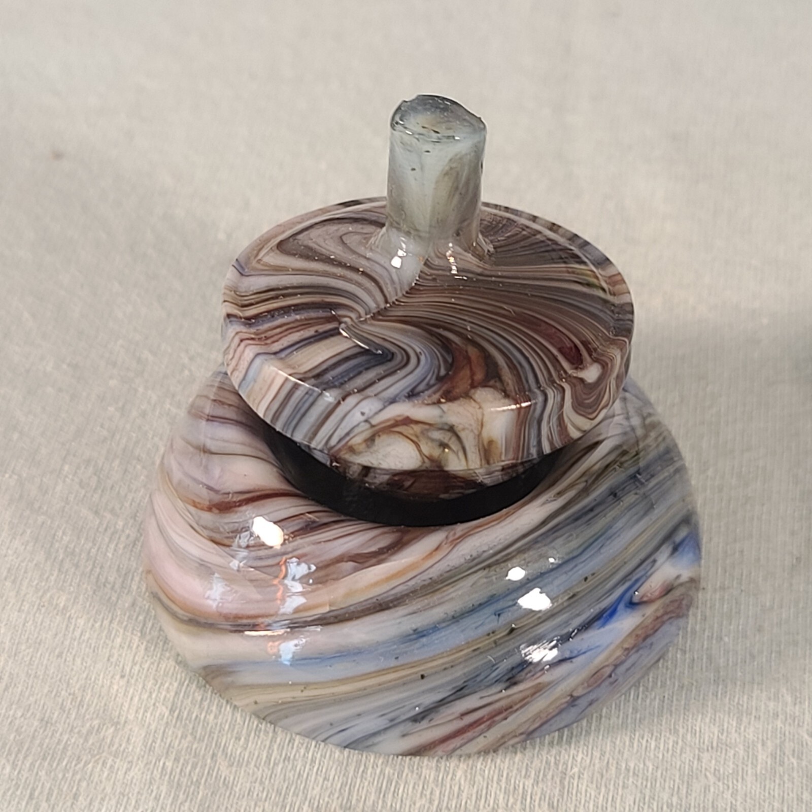 ANDY DAVIS, Glass Art Spinning Top & Base, Jabo Joker Run (?), #360C