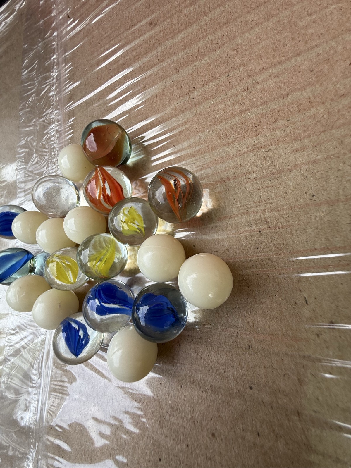Lot of Glass Marbles Assorted Colors Swirl Cat Eye Opaque