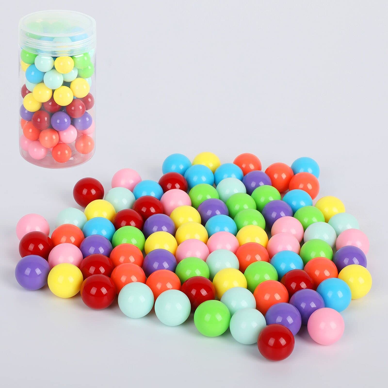 80pcs Chinese Checker Game Balls,8 Colors 14mm Acrylic Balls for Marble Run,A…