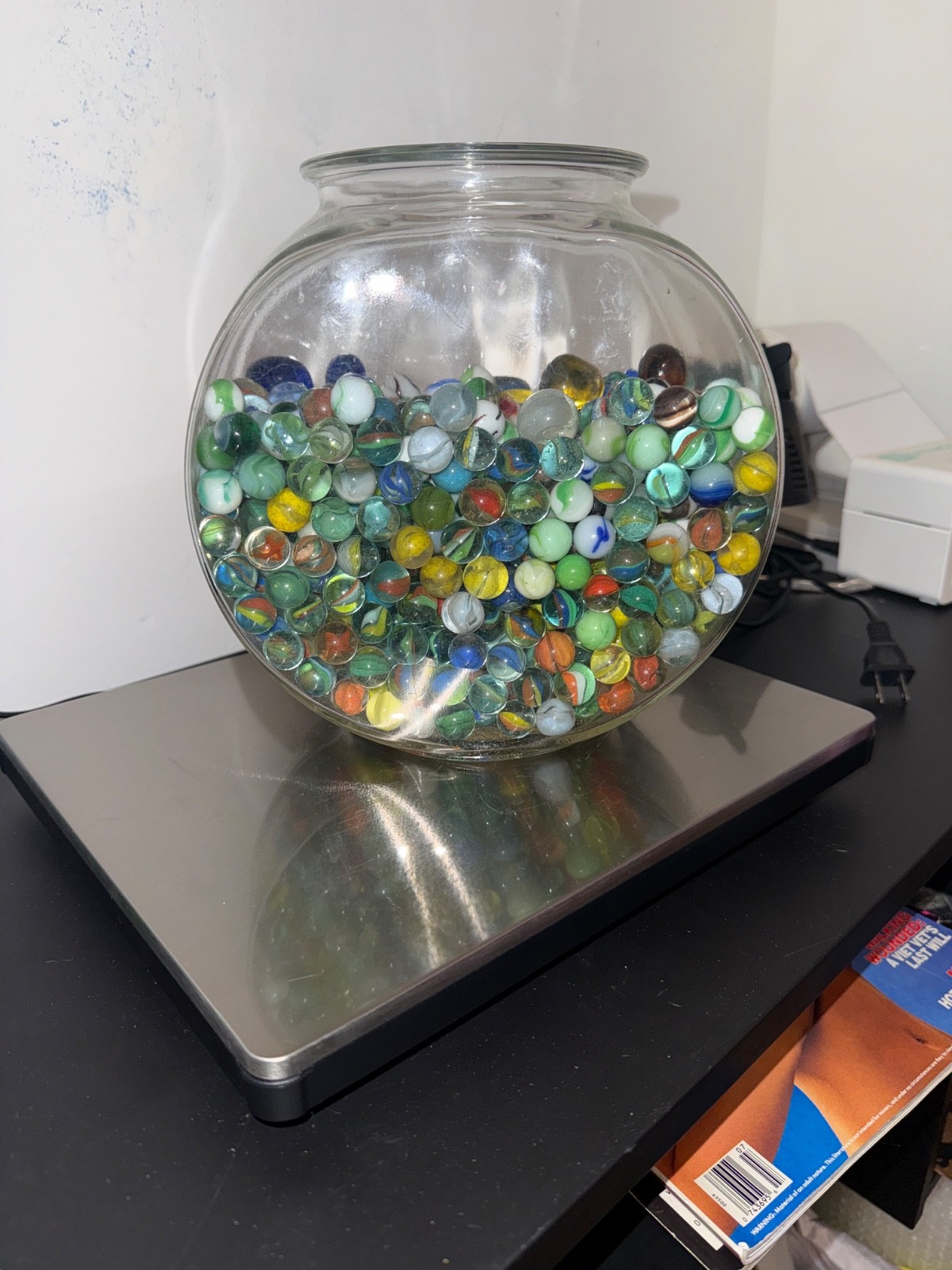 12.39lb Estate Marble Treasure Jar – Found 1930s Akro Popeye, Red Rossi, Slags