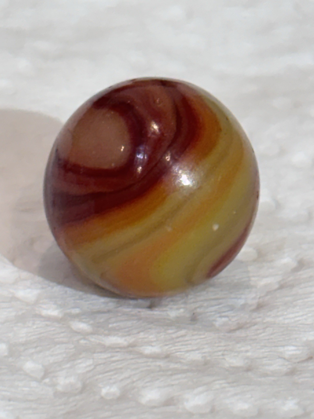 Vintage Akro Agate (UV) Tri Color Special Corkscrew Marble 0.65”