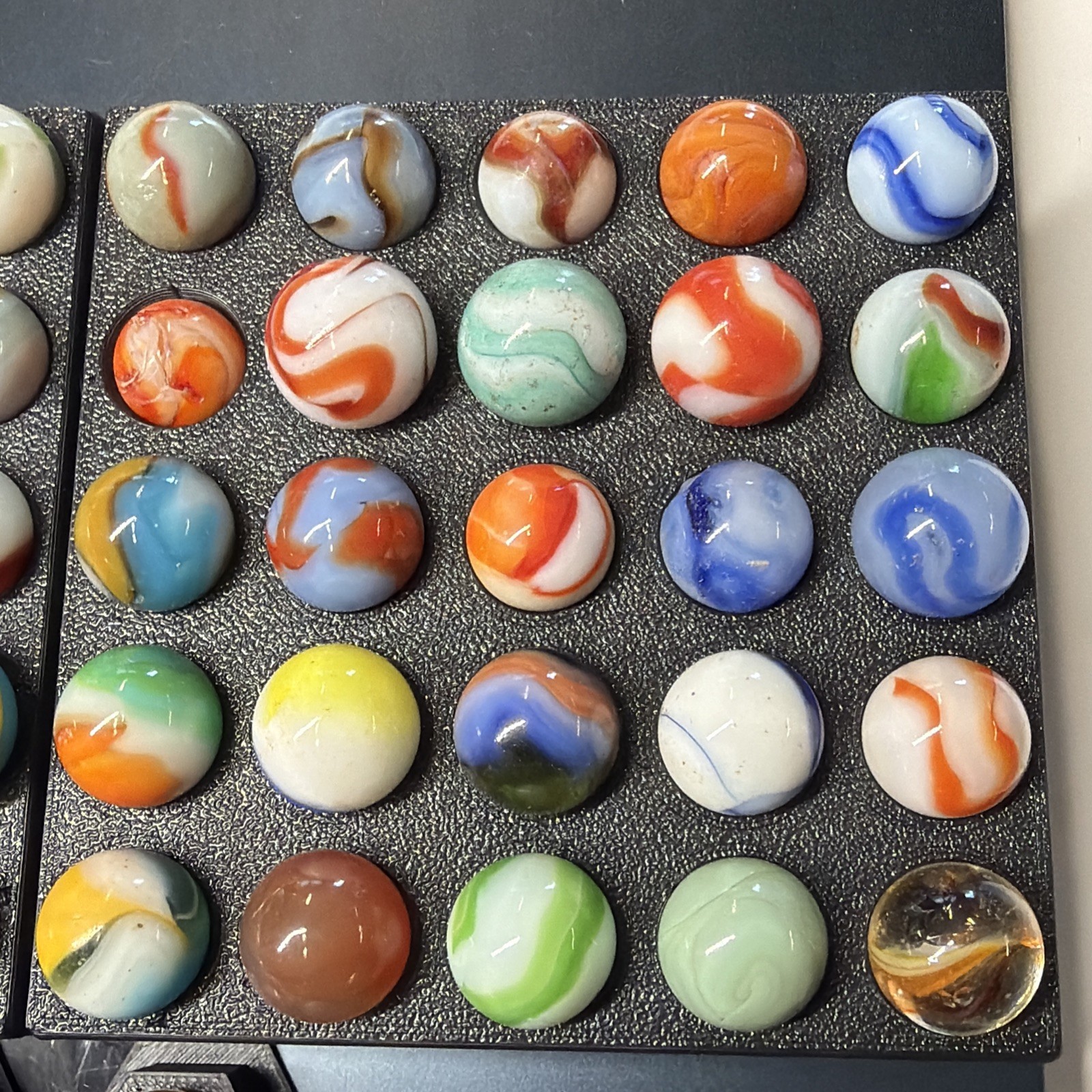 Vintage Glass Marbles Vitro Akro Patch, King Tri, Agate, Christensen 70 Pc Lot