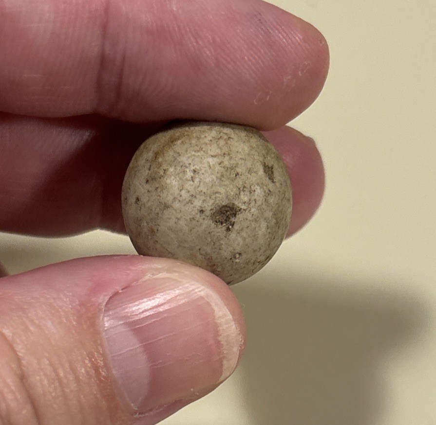 Antique 19th Century French Clay Marbles Lot Of 2