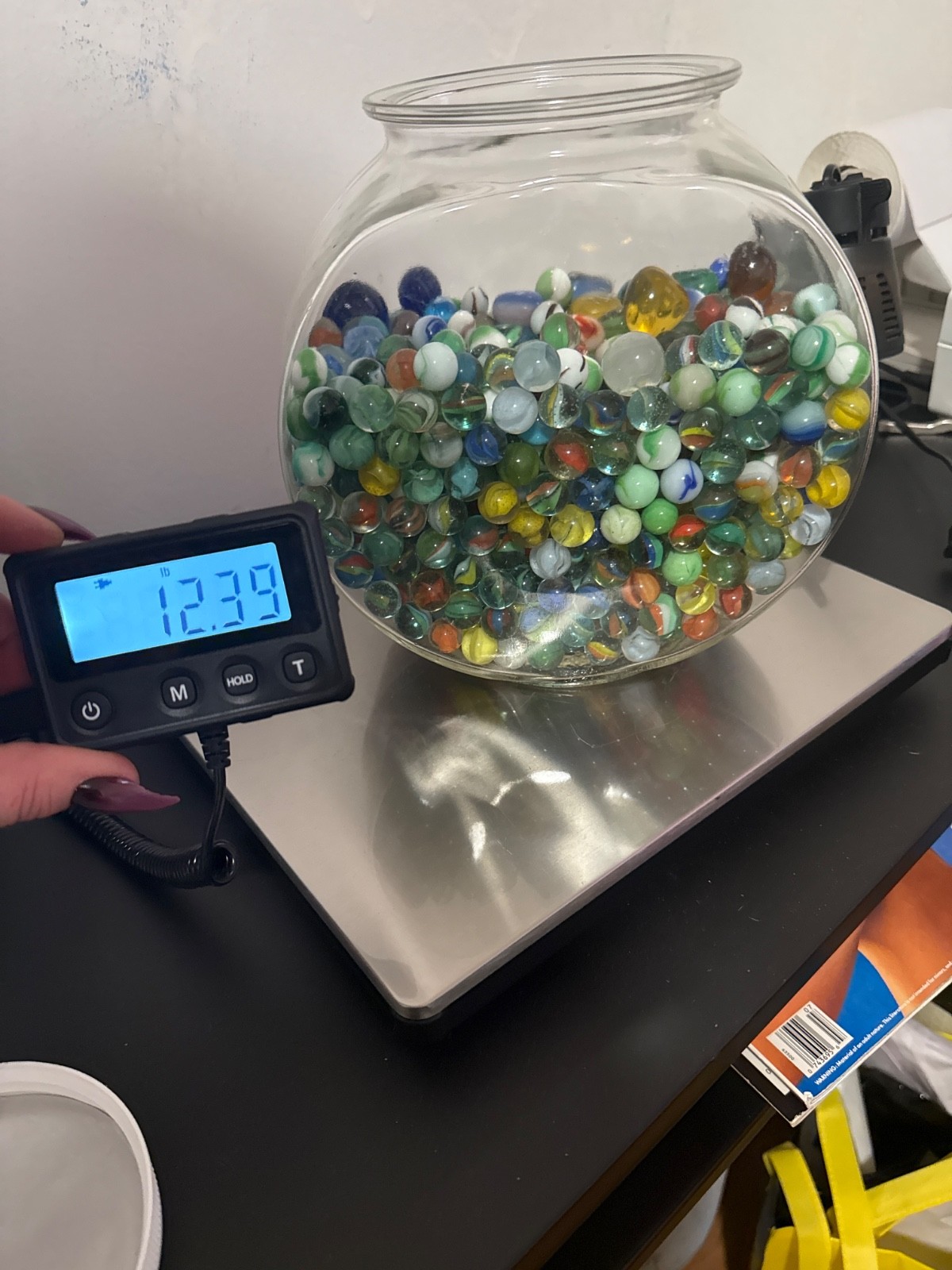 12.39lb Estate Marble Treasure Jar – Found 1930s Akro Popeye, Red Rossi, Slags