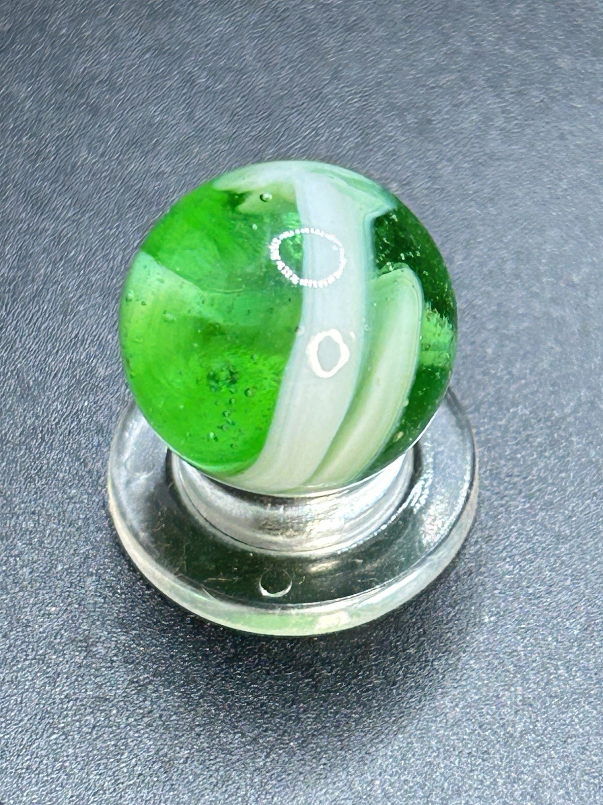 Vintage Davis Marble Works UV Active Swirl Marble 0.629”