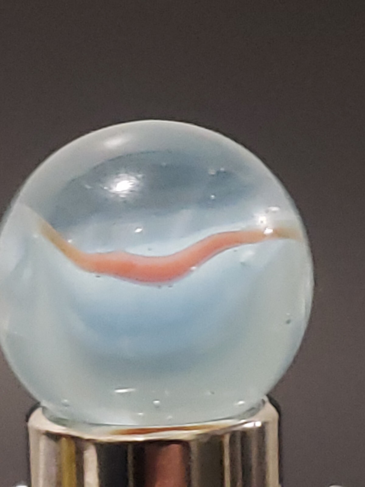 Cats Eye Marble Clear 5/8″ Vintage 4 Vein #111