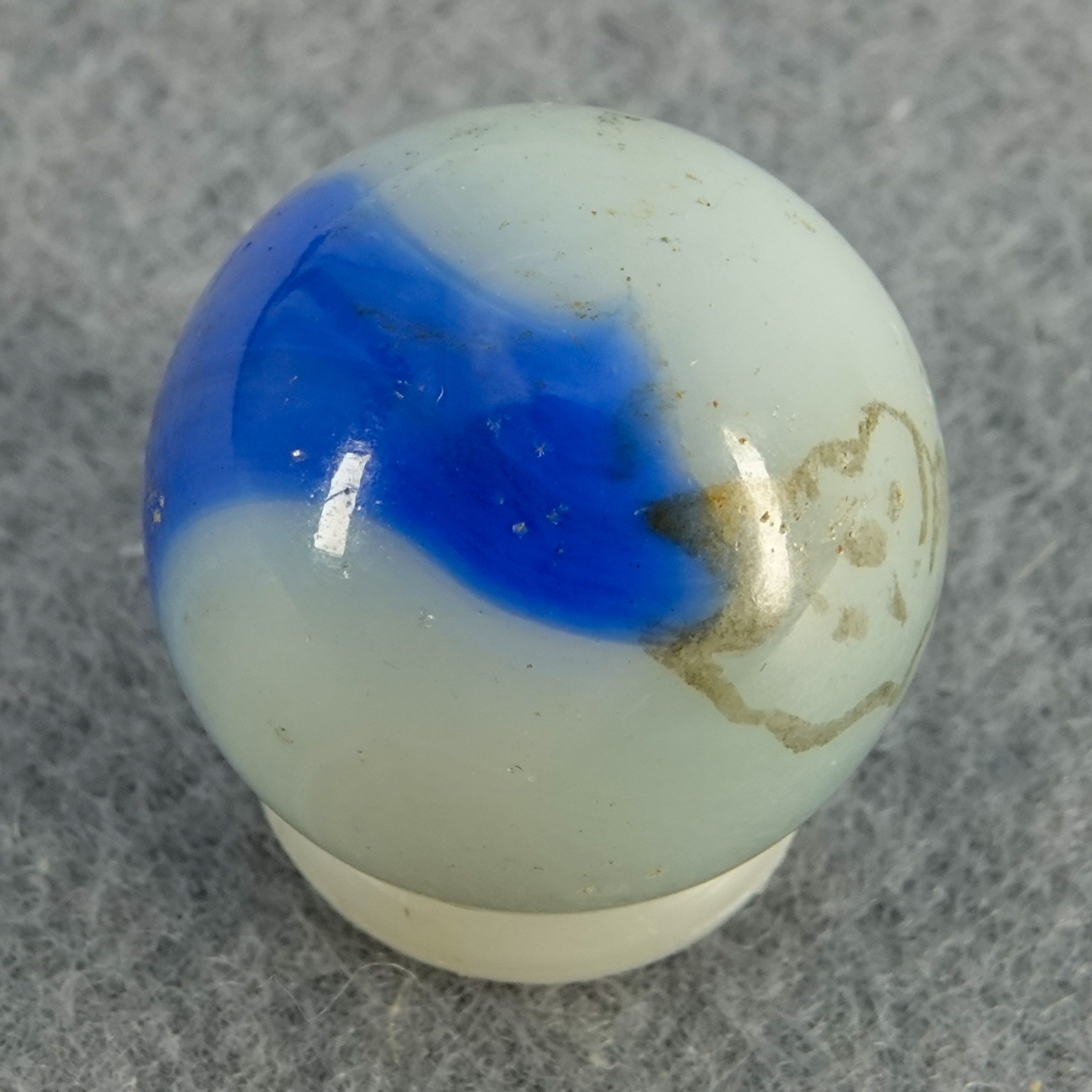 Marbles: PELTIER GLASS COMPANY, Character Marble. Sandy. 21/32″. NM+) (8.8)