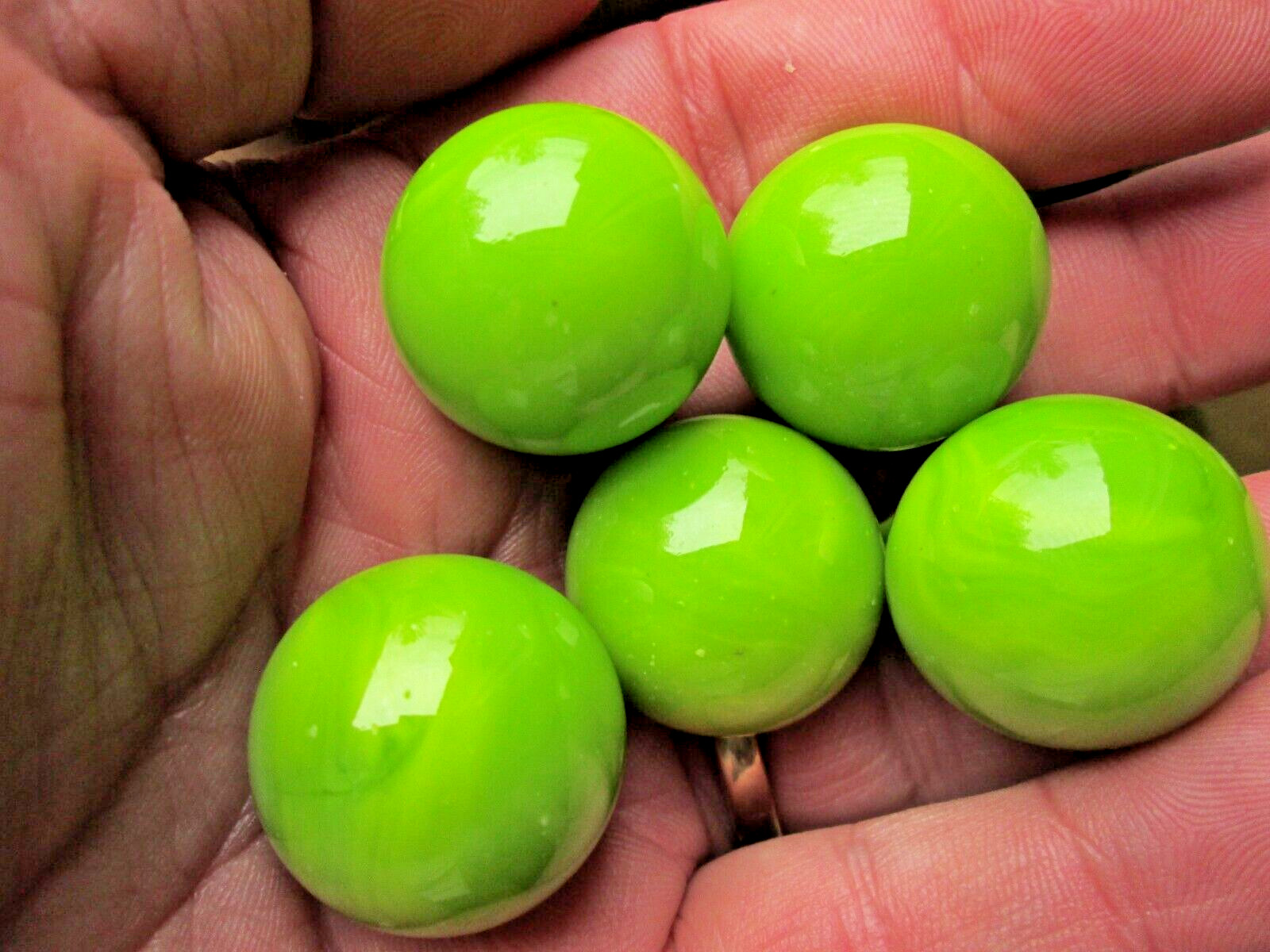 MARBLES 2 POUNDS 3/4 INCH / 19MM OPAL LIME GREEN CHINESE CHECKERS MEGA MARBLES