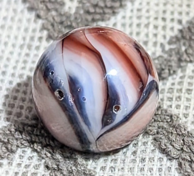 25/32″+ Busy Flame Design Veiligglas Opaque Swirl Vintage Marbles As-Made NM++++