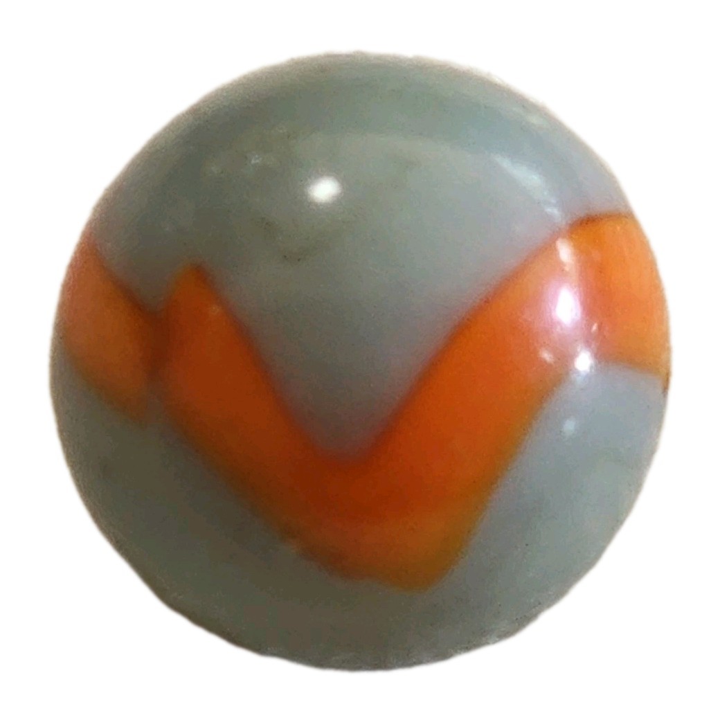 Vintage Peltier Rainbo Gray Orange Patch Ribbon Marble 9/16″ 14mm