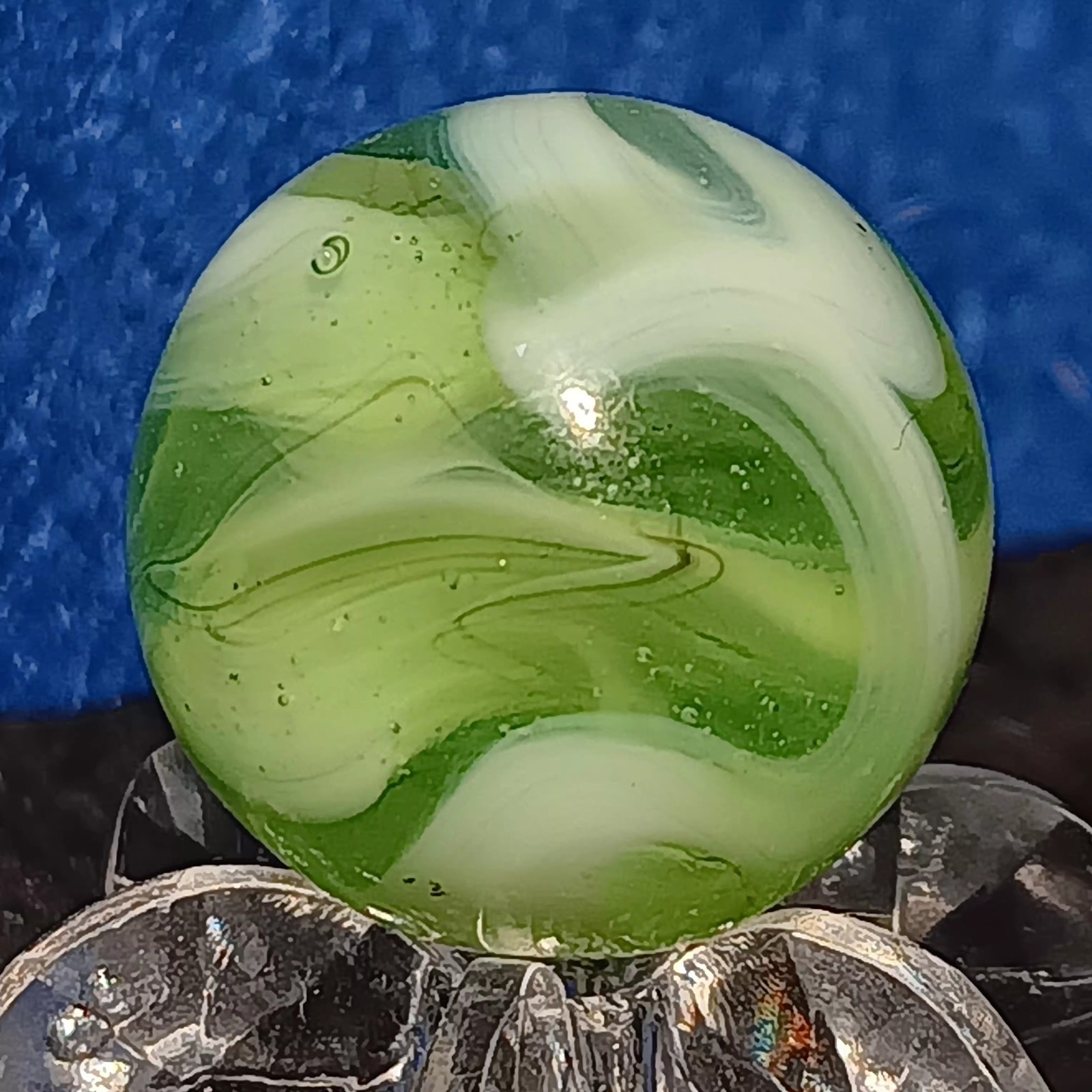 VIntage Alley Agate Swirl Marble. .66″ Mint. Uv. Sistersville. Circa (1931-1932)