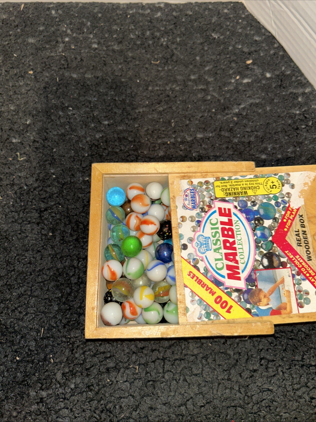 No. 3936 Imperial Classic Marble Collection 100 Marbles Wood Box