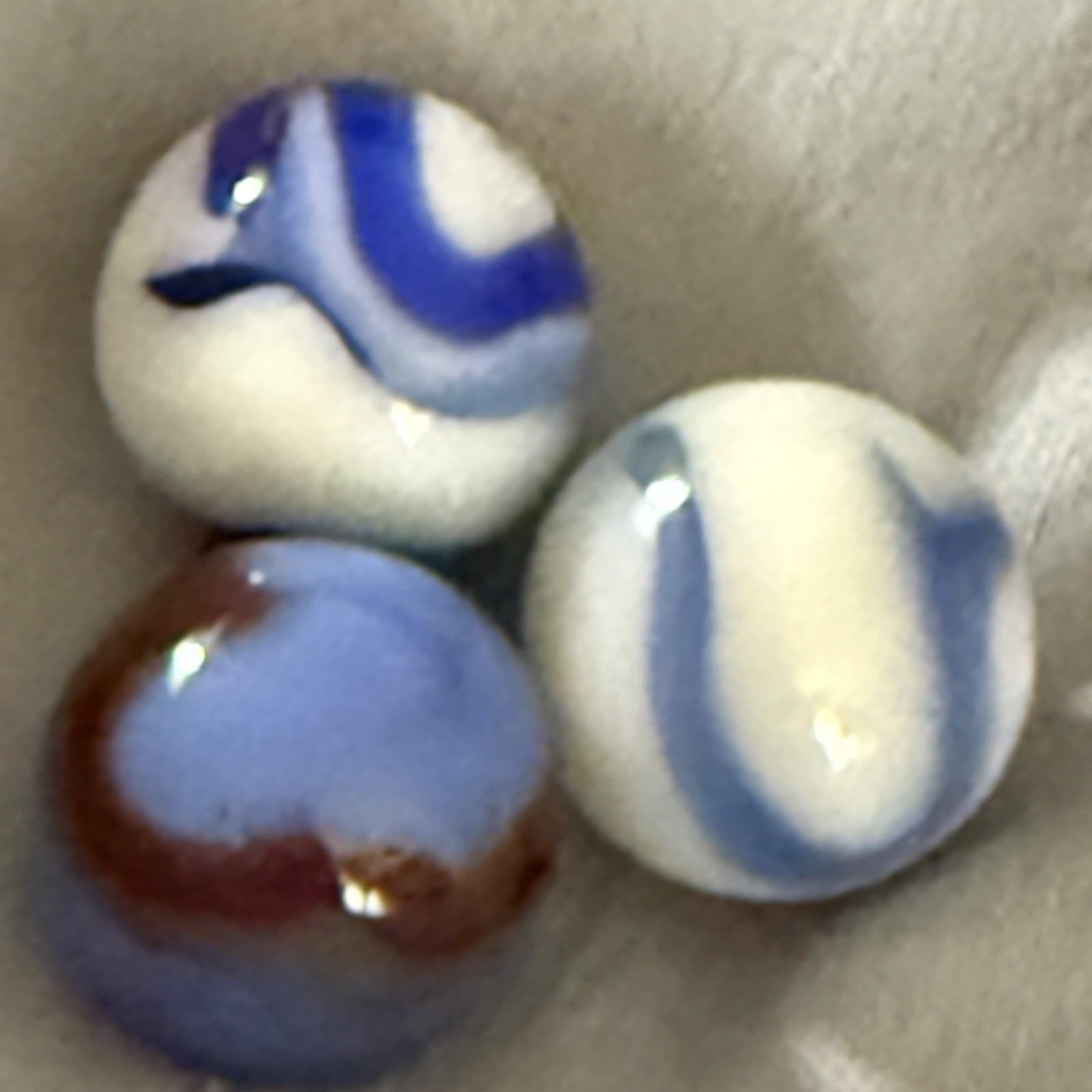 Vtg Marble lot blue oxblood snake blue white & translucent snakes Christensen AK