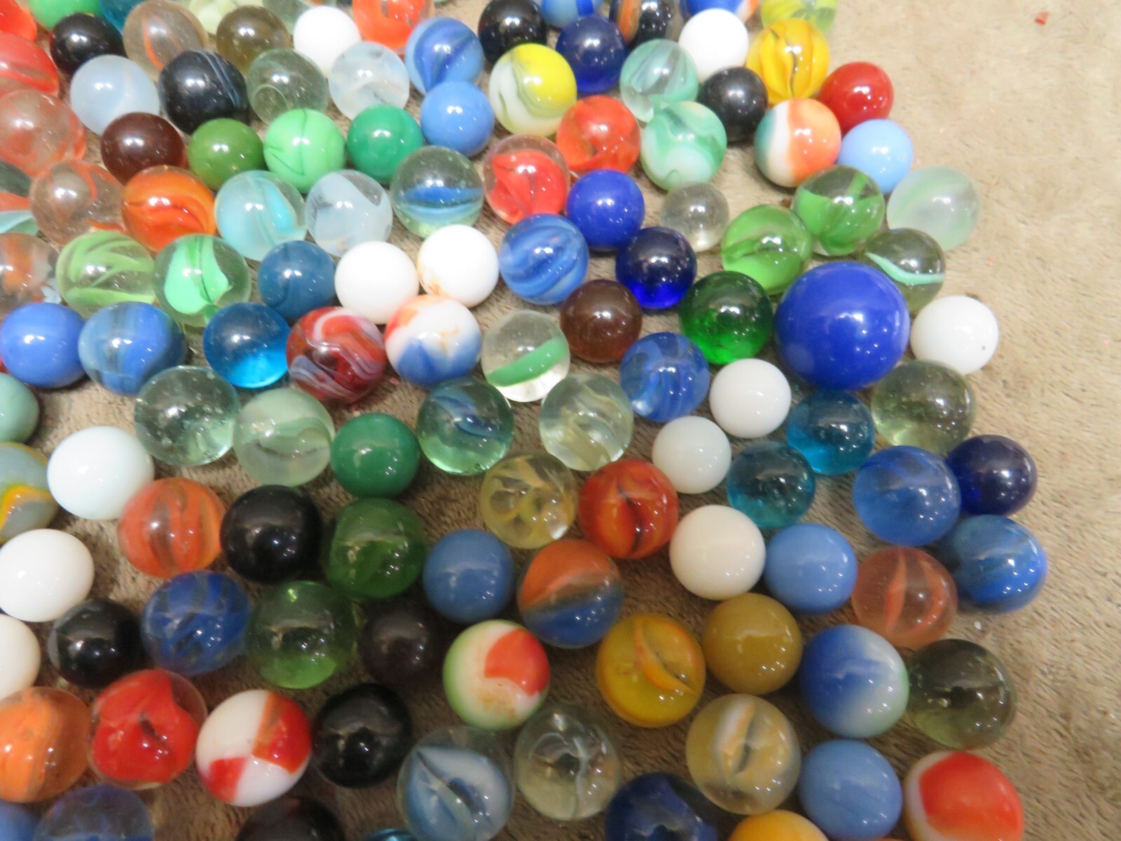 Vintage Glass Marble Toy Collection Mixed Shooters Peewees Standard Steelies