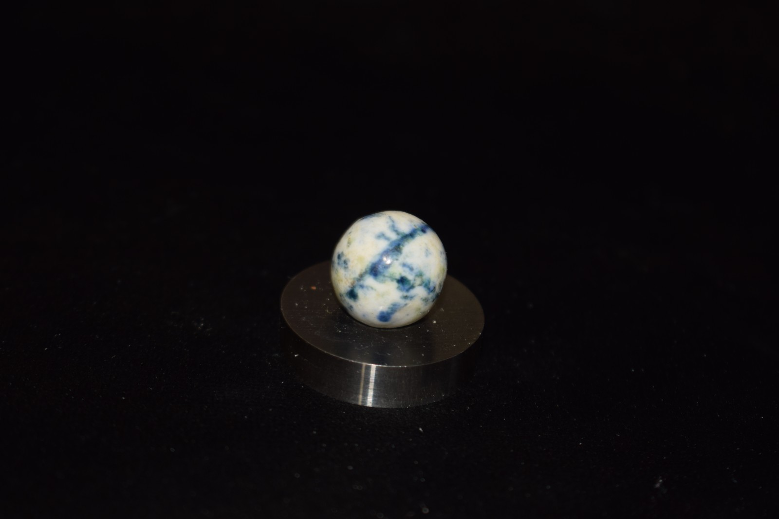 🦅➖⏩Antique German⬛🟥🟨 China Cobalt & Jasper Glazed Clay Marble Size .593″ VGC