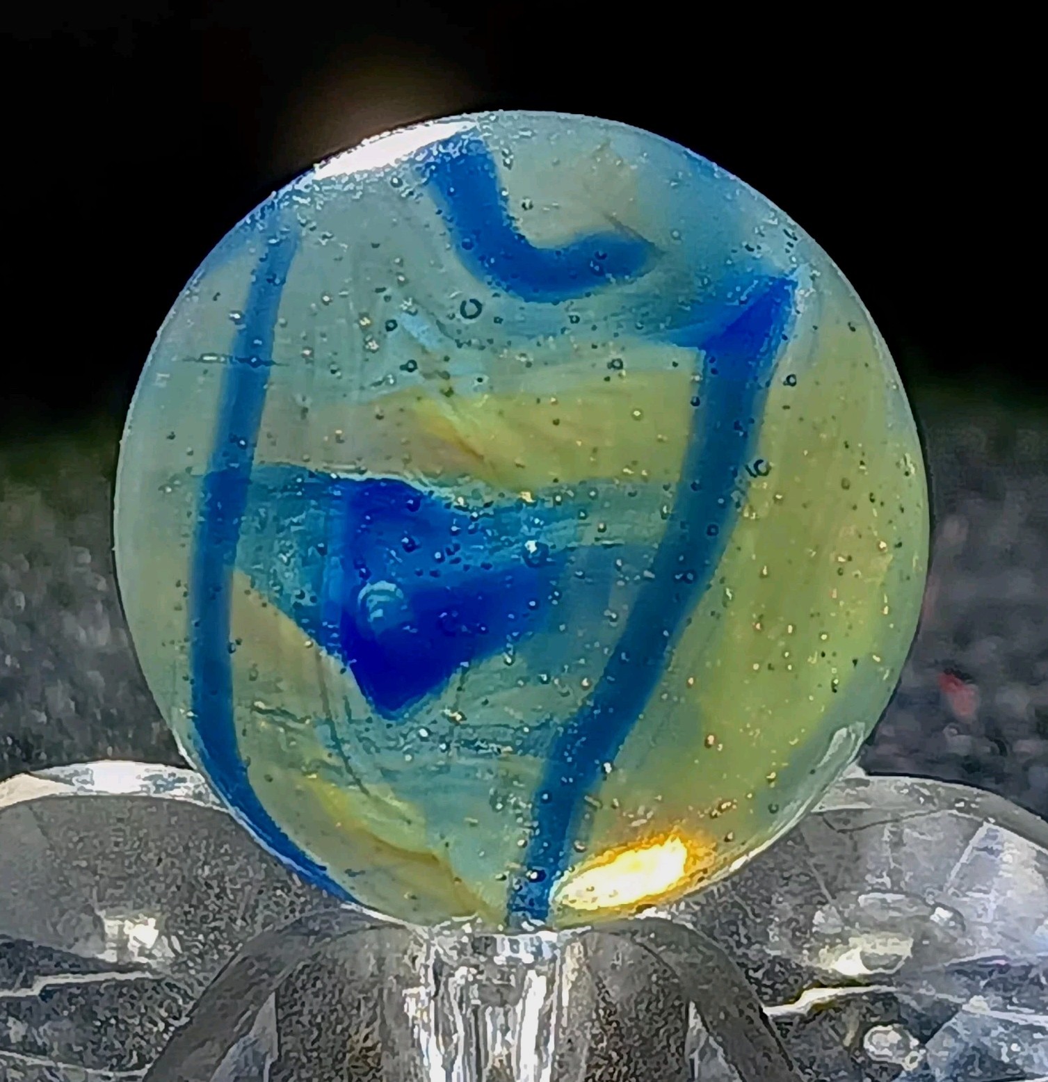 Alley Agate Swirl Marble. .59″ Mint. Pennsboro (1932-1937)