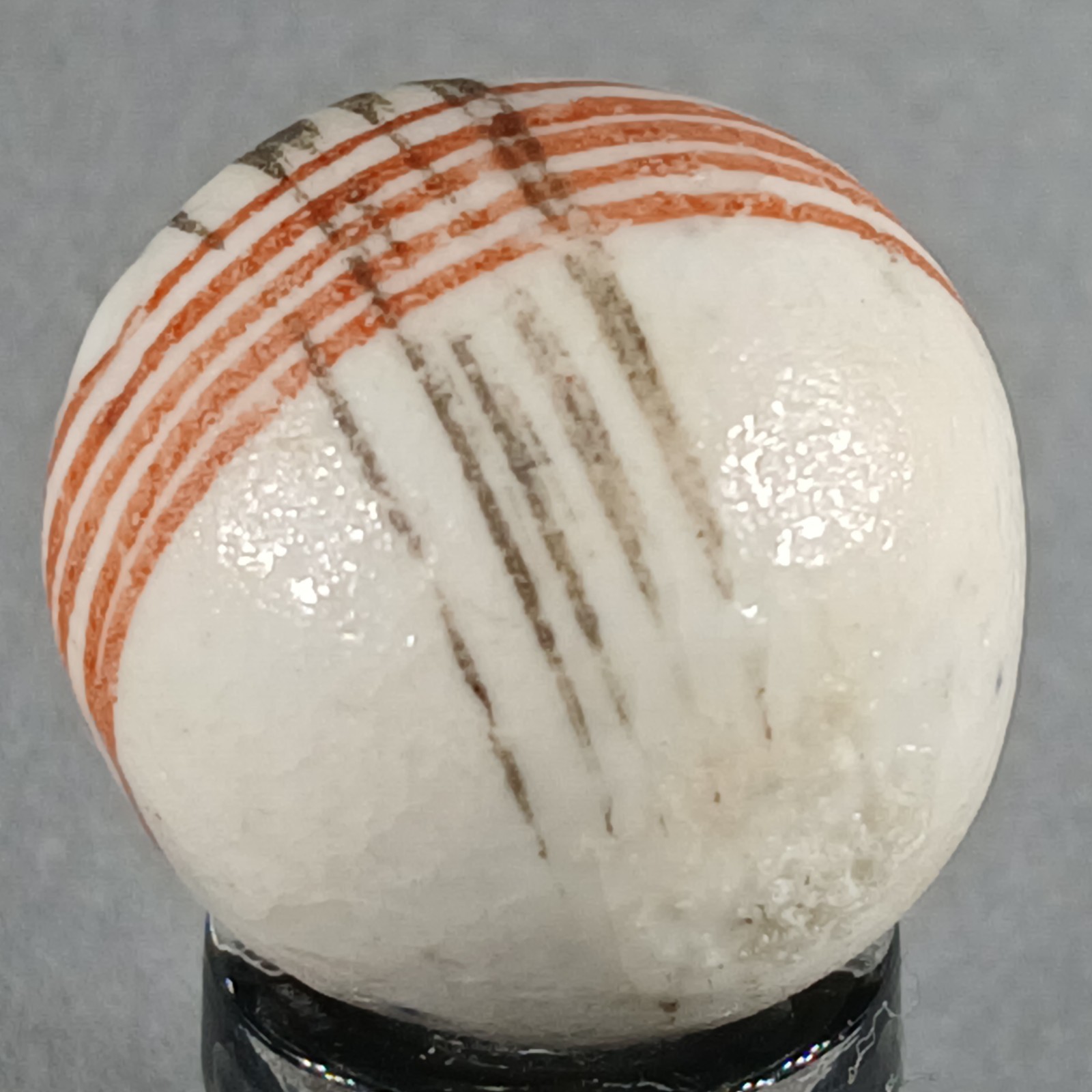 Vintage German Handmade China Glazed Lined Marble .67 Inches NM Condition