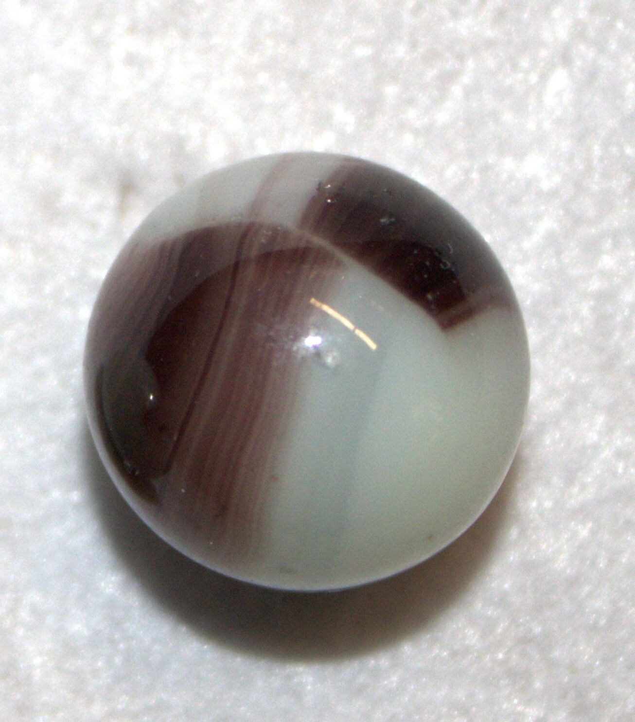 Vintage Virtro Whitie Marble White & Brown Glass Marbles Set of 3