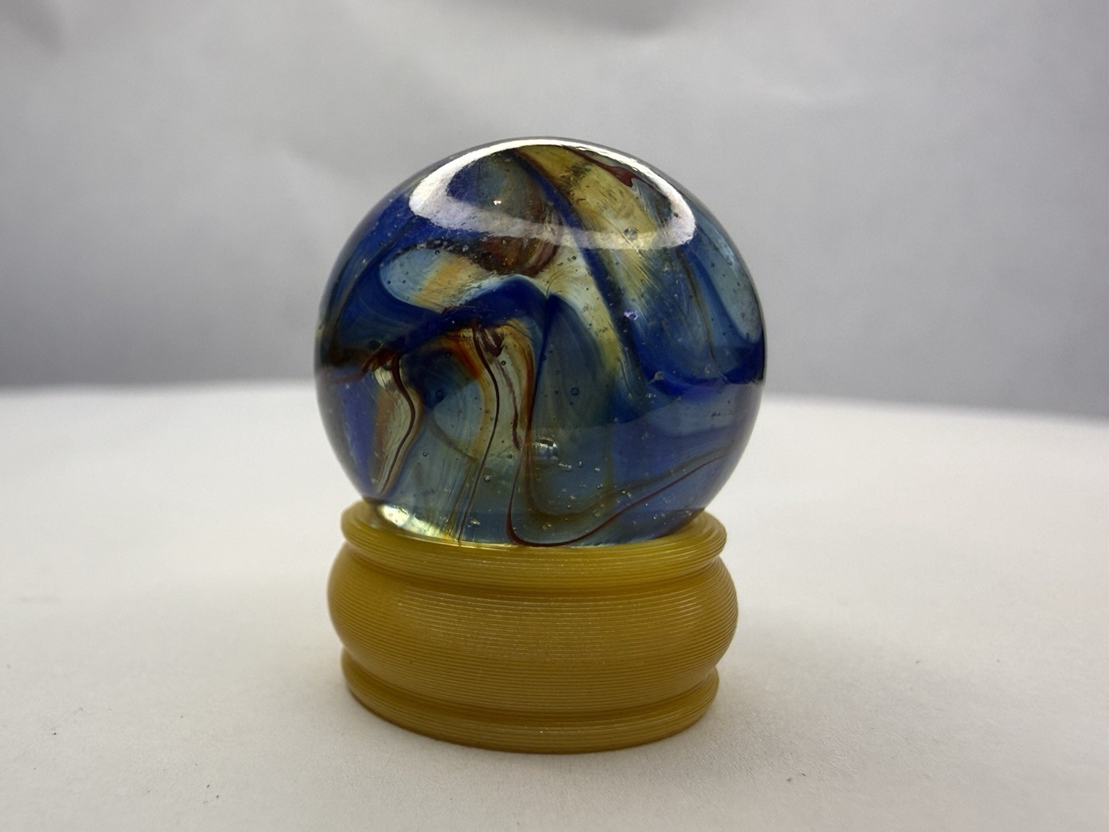 Glass .72” Marble With Display lot #8862 See Photos Description