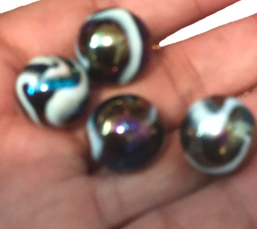 Galaxy Metallic Milky Way Swirl VNTG Marbles—Lot Of 24
