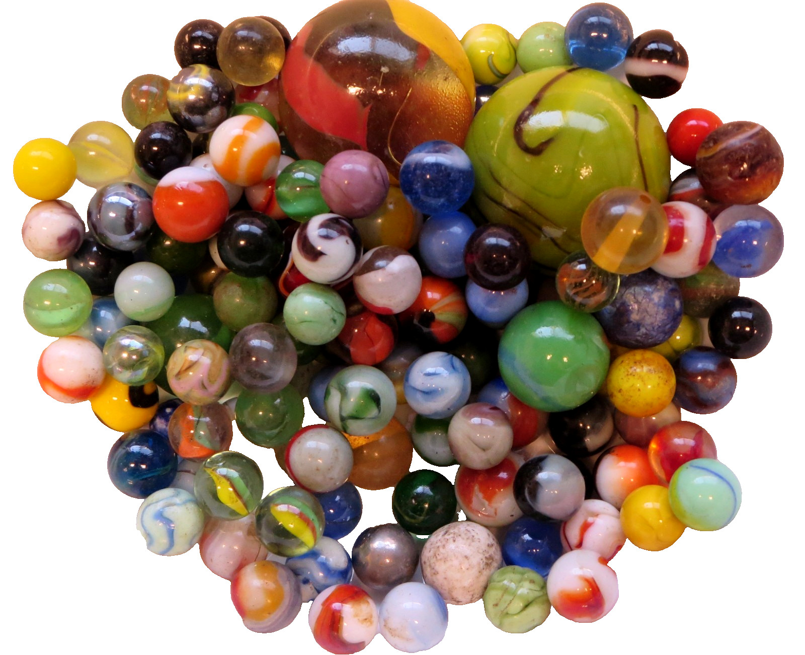 Vintage Lot of UNSORTED ~ 140+ / 2 lbs + Marbles Estate Sales Few Large Sizes