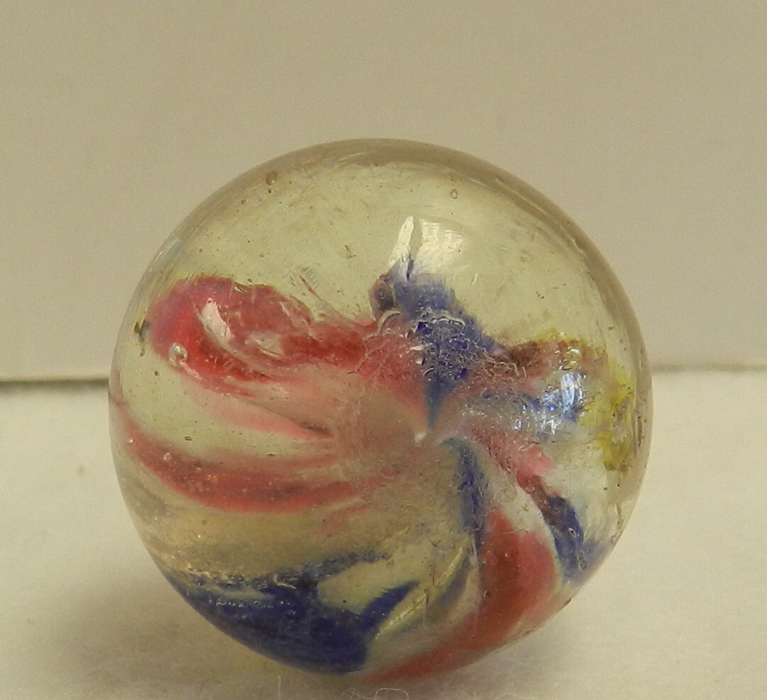 #18722m Interesting Shrunken Onionskin Vintage German Handmade Shooter Marble