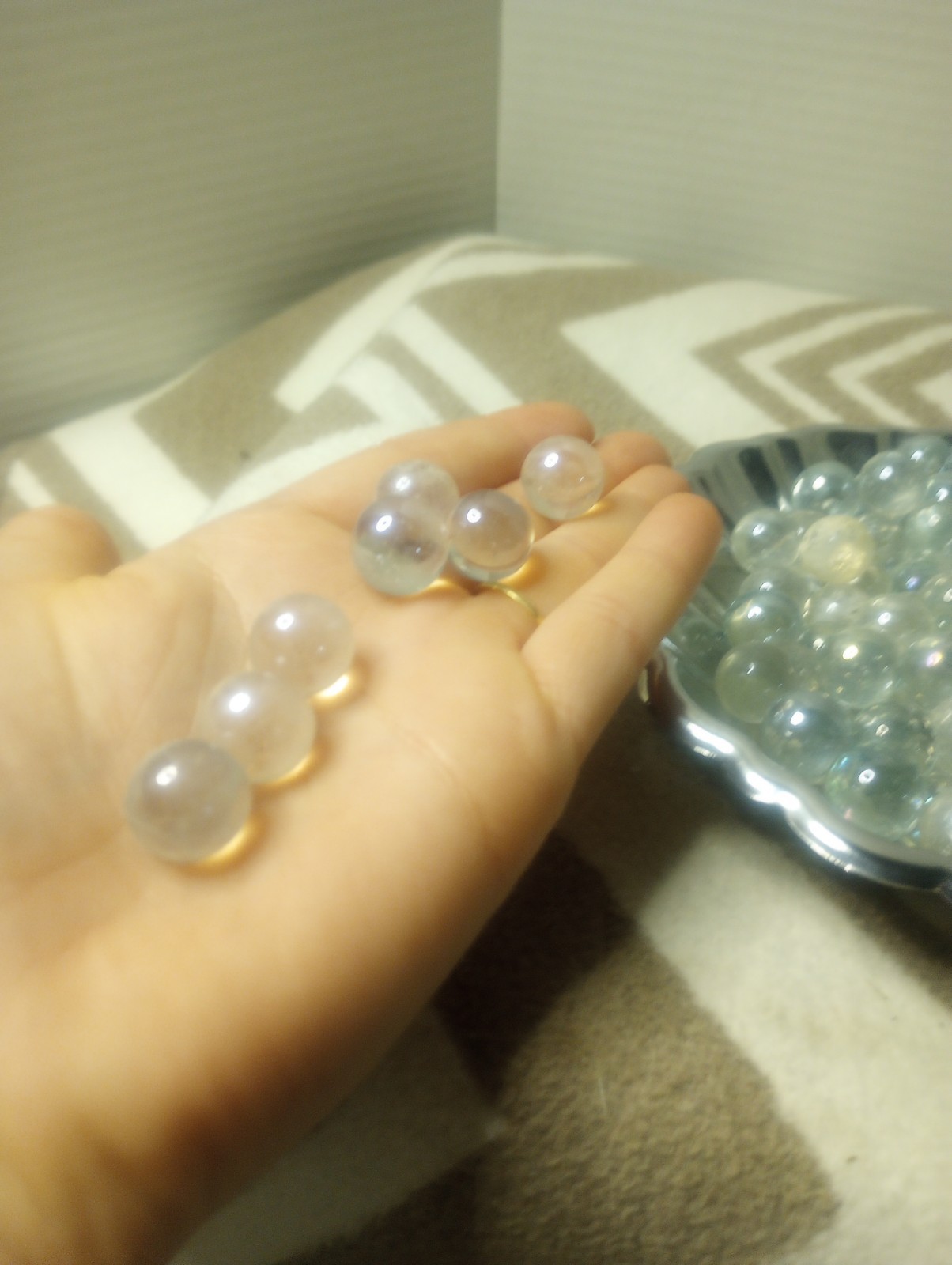 Vtg Clear Marbles Small 118 Count Excludes The Bowl